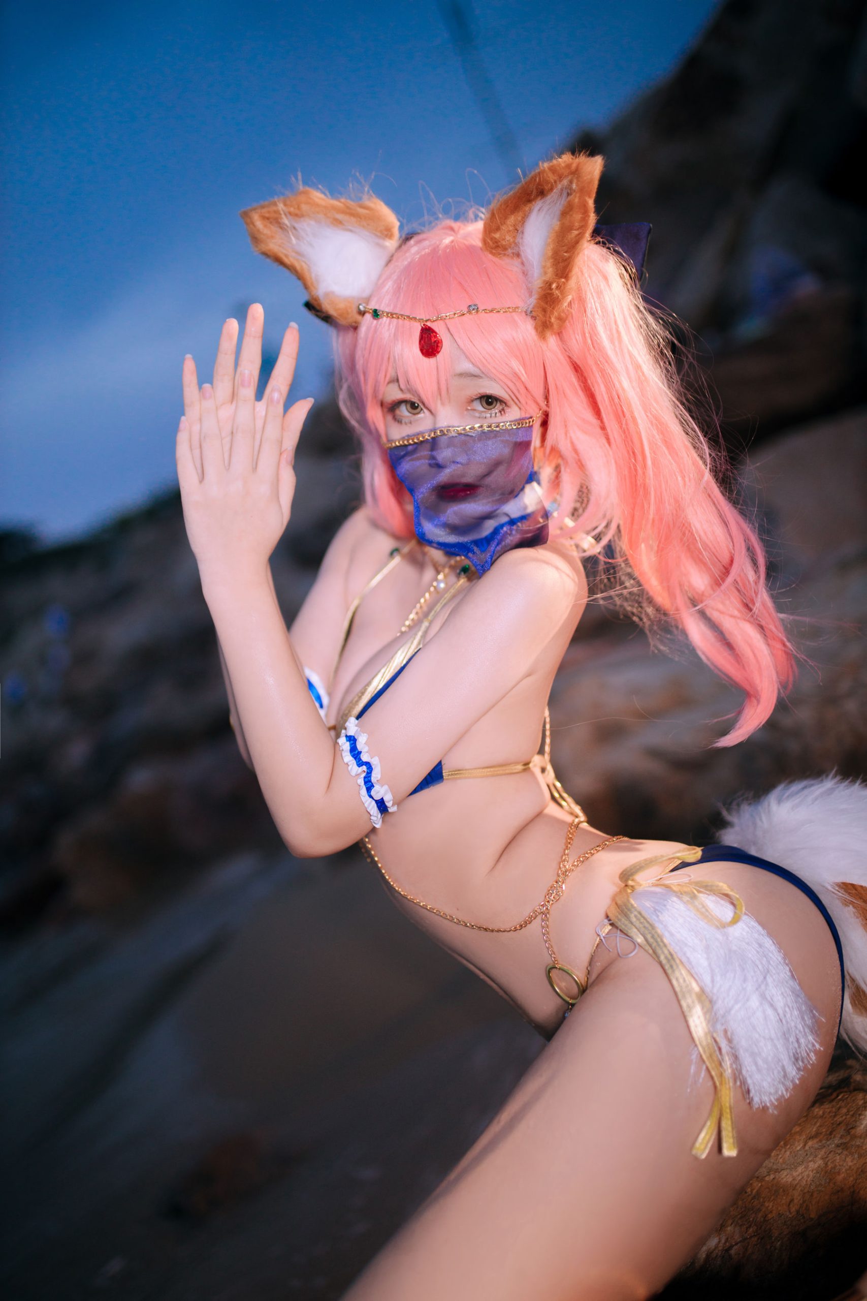 [COS Welfare] Cosplay Hina Jiao - Tamamo Mae Arab Dancer