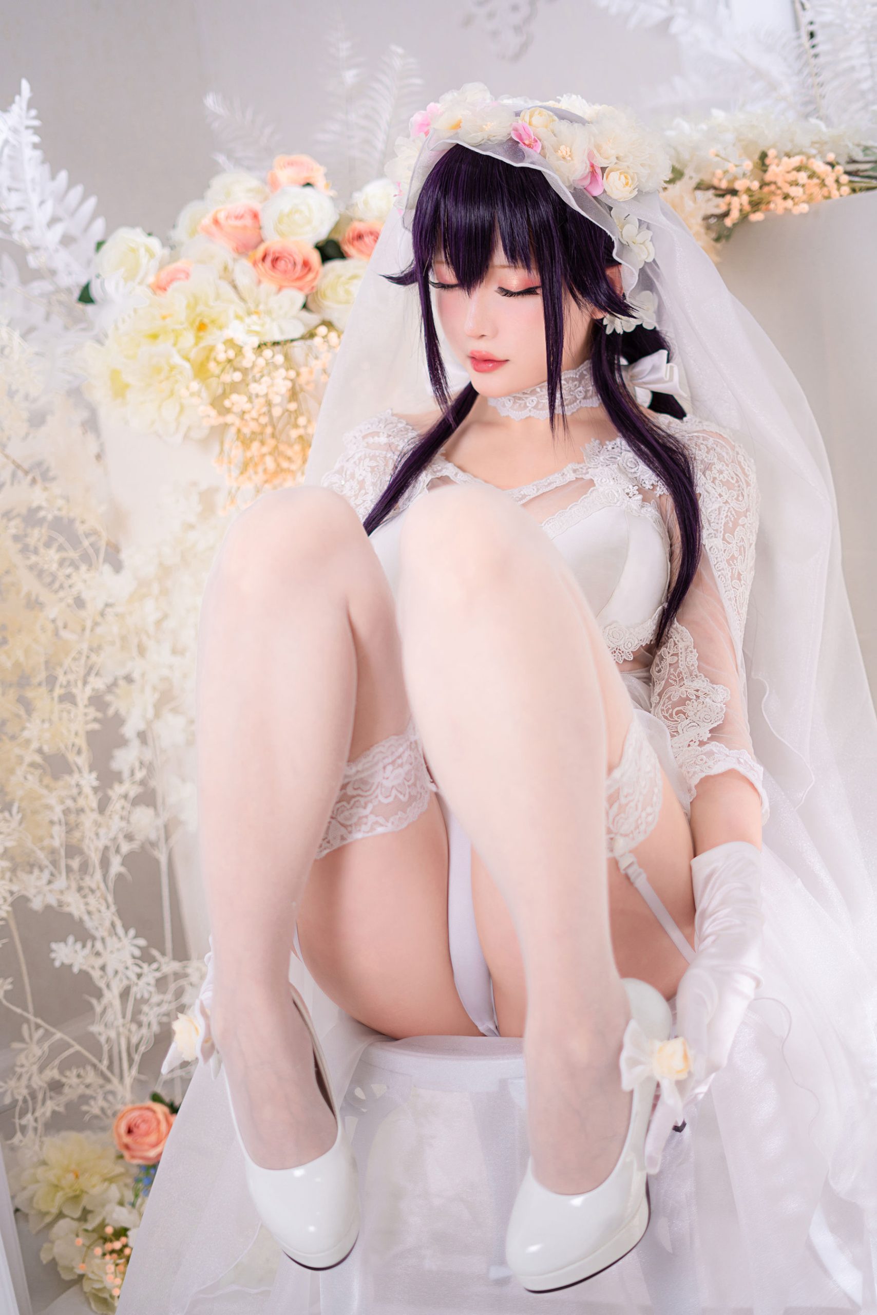 [Internet celebrity COSER photo] Miss Coser Xing Zhichi - pure white and pitch black "My Wife"