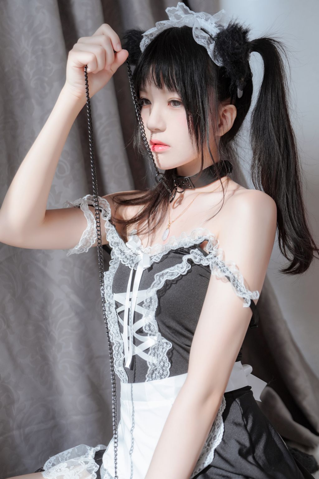 Coser @ 桜 桃 喵 Vol.021 黑猫 妹 抖 (黑猫 女仆) (78 photos)