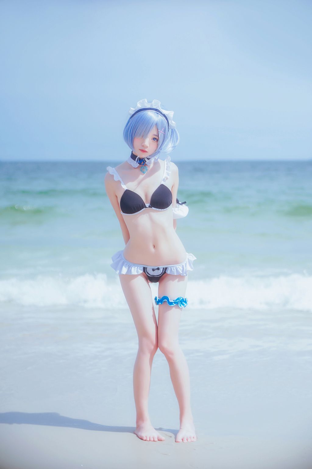 Coser @ 桜 桃 喵 Vol.036 蕾姆 水 着 (48 photos)