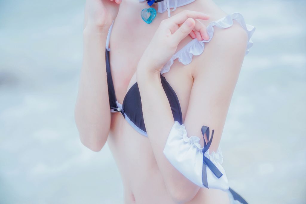 Coser @ 桜 桃 喵 Vol.036 蕾姆 水 着 (48 photos)