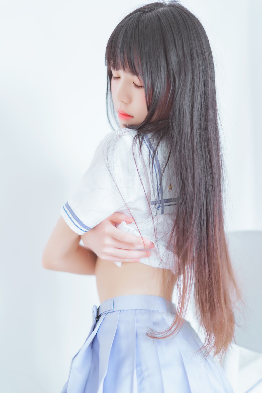 Coser @ 桜 桃 喵 Vol.068 校服 黑丝 (49 photos)