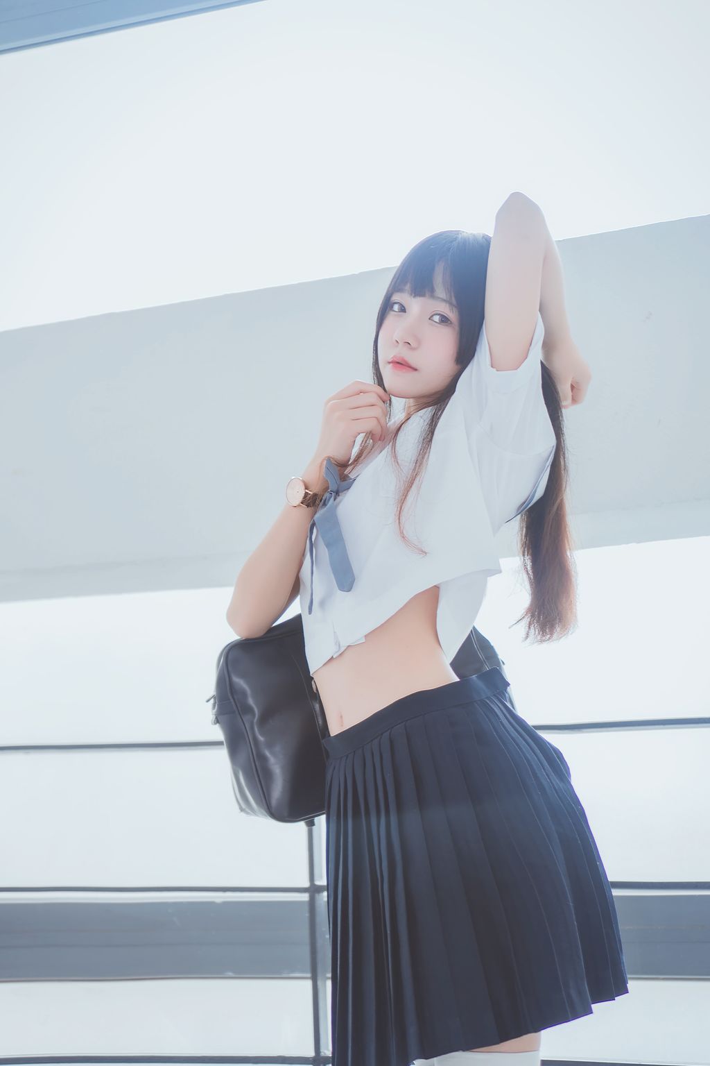 Coser @ 桜 桃 喵 Vol.074 蓝白 水手服