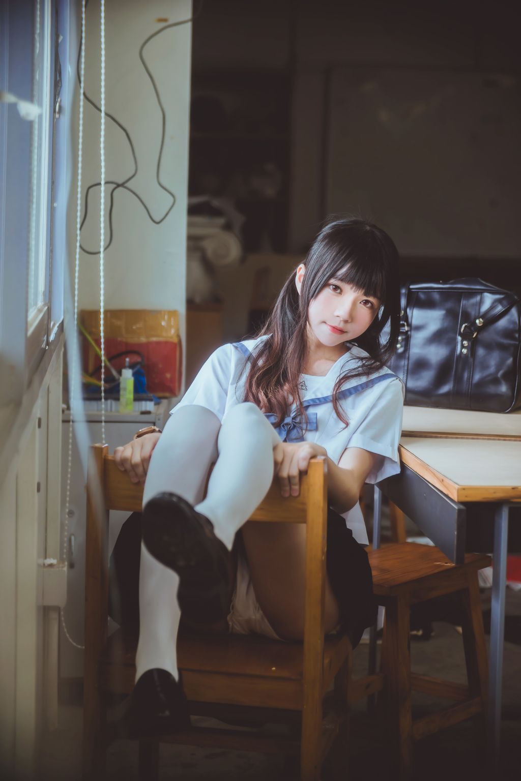 Coser @ 桜 桃 喵 Vol.074 蓝白 水手服