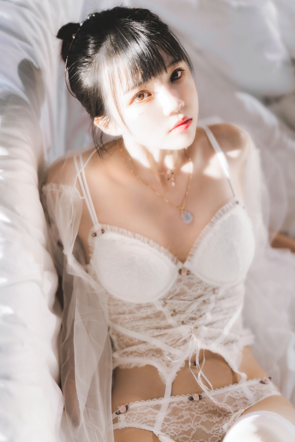 Coser @ 桜 桃 喵 Vol.097 白纱 糖 (69 photos)