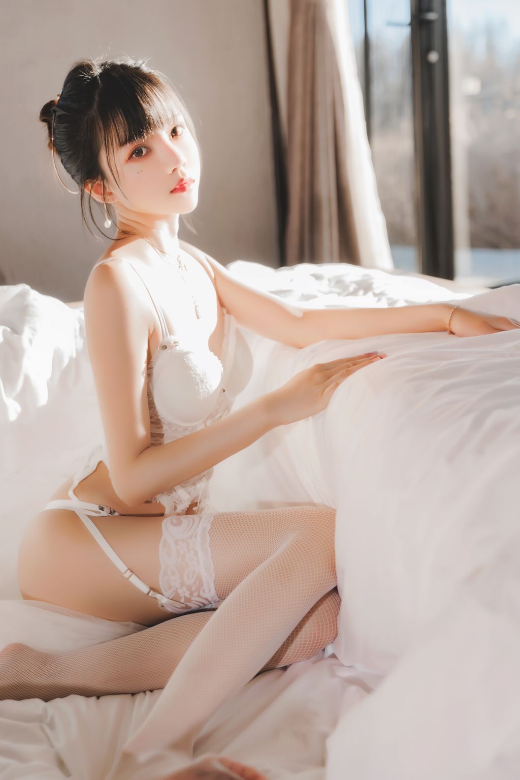 Coser @ 桜 桃 喵 Vol.097 白纱 糖 (69 photos)