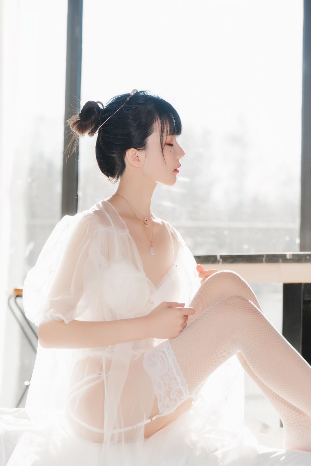 Coser @ 桜 桃 喵 Vol.097 白纱 糖 (69 photos)