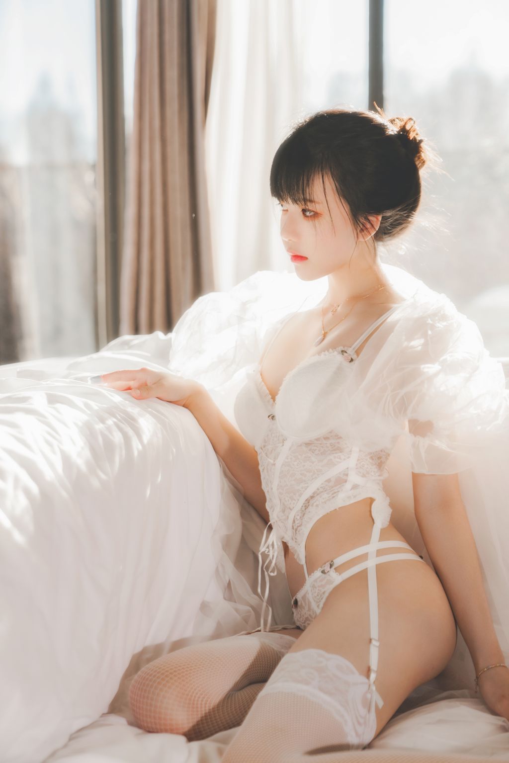 Coser @ 桜 桃 喵 Vol.097 白纱 糖 (69 photos)