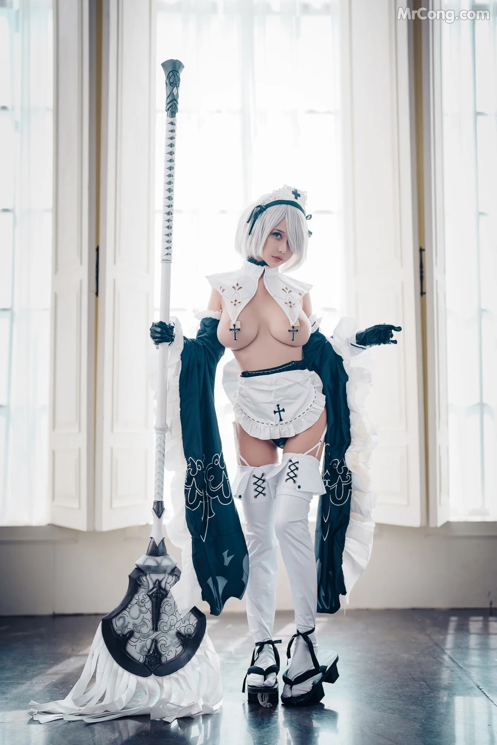 Coser@沖田凜花Rinka 2B Maid (30 photos)