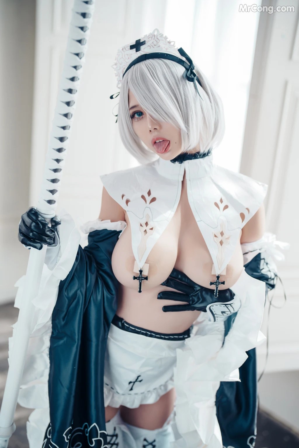 Coser@沖田凜花Rinka 2B Maid (30 photos)