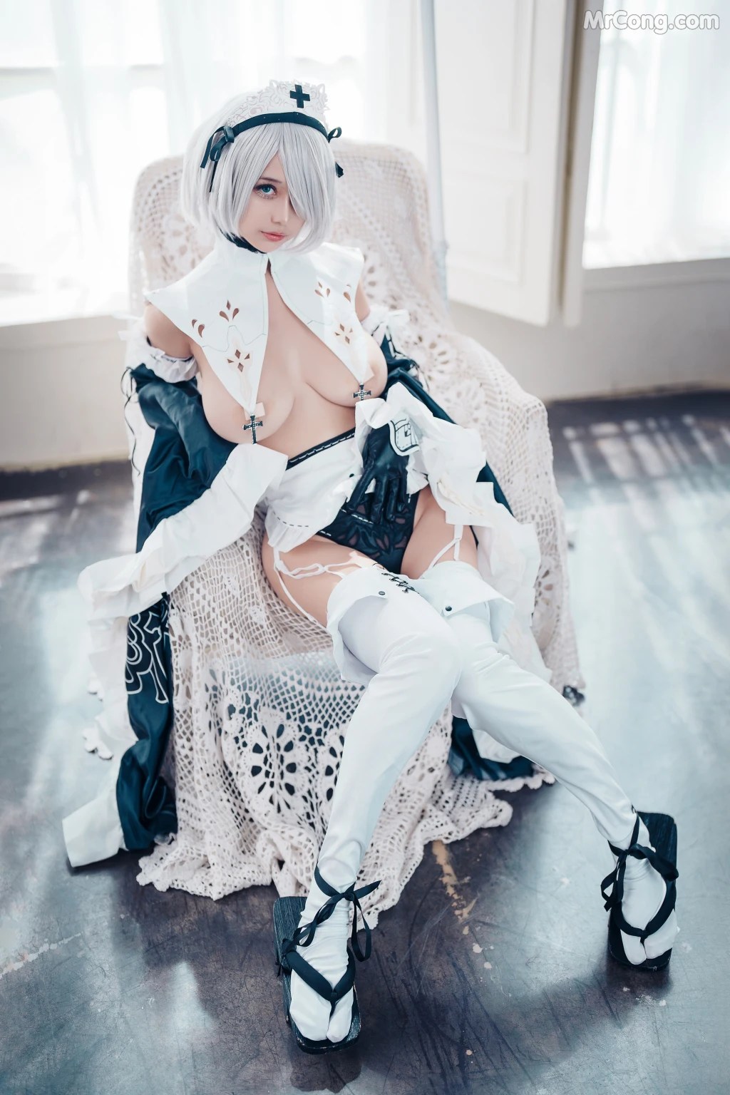 Coser@沖田凜花Rinka 2B Maid (30 photos)