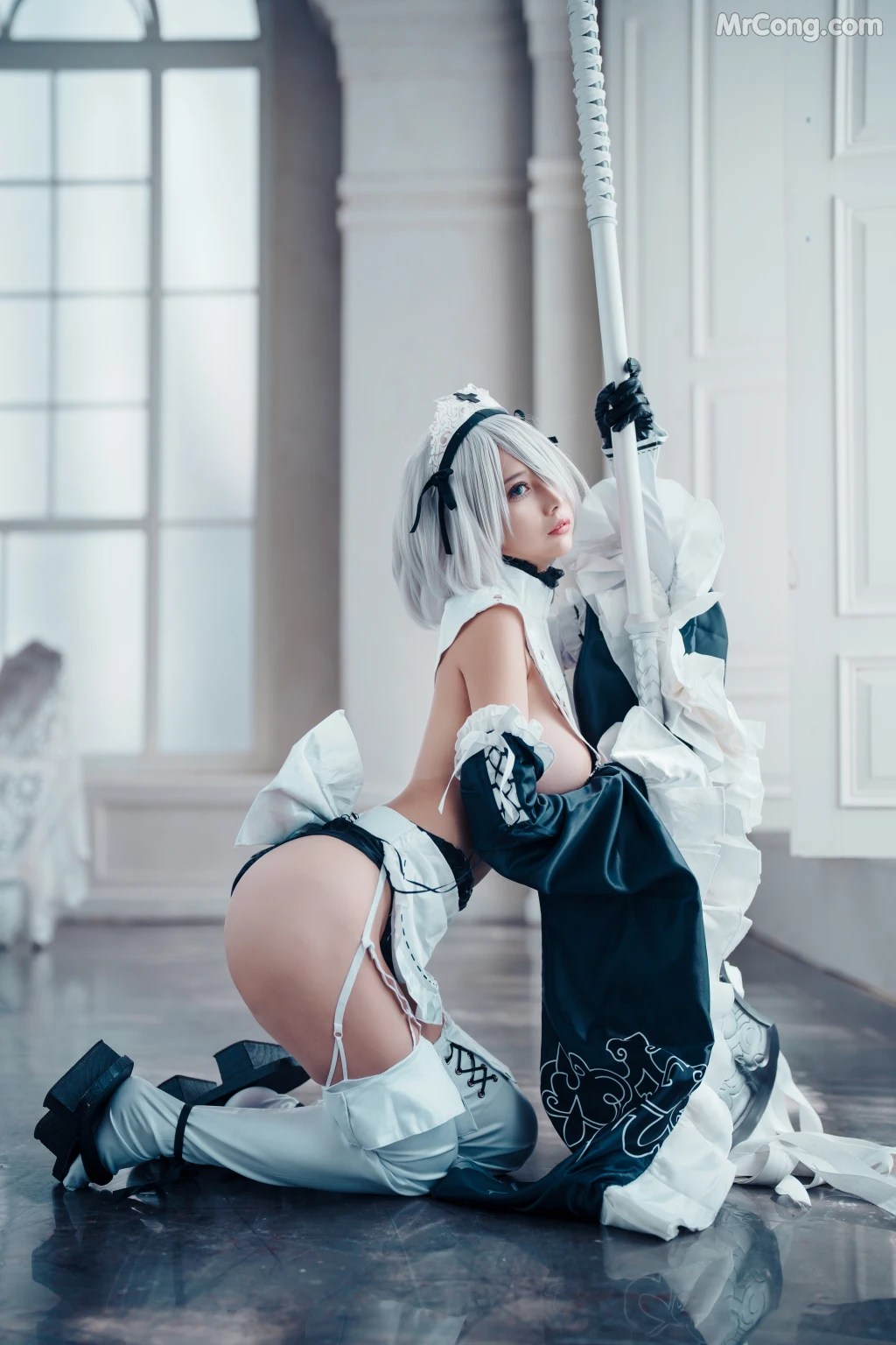 Coser@沖田凜花Rinka 2B Maid (30 photos)