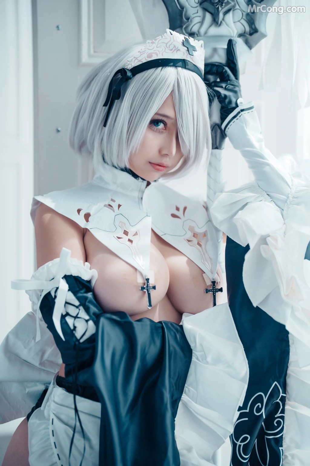 Coser@沖田凜花Rinka 2B Maid (30 photos)