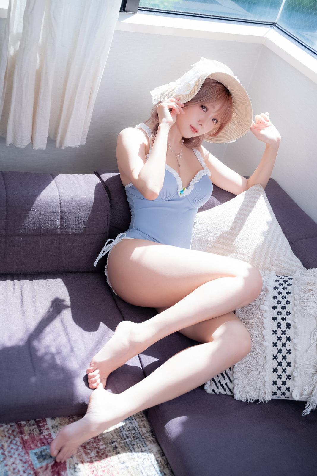 Coser妹子Ely_eee-Mist Blue Lady主题私房性感蓝色连体衣秀完美身材诱惑写真 [36P]