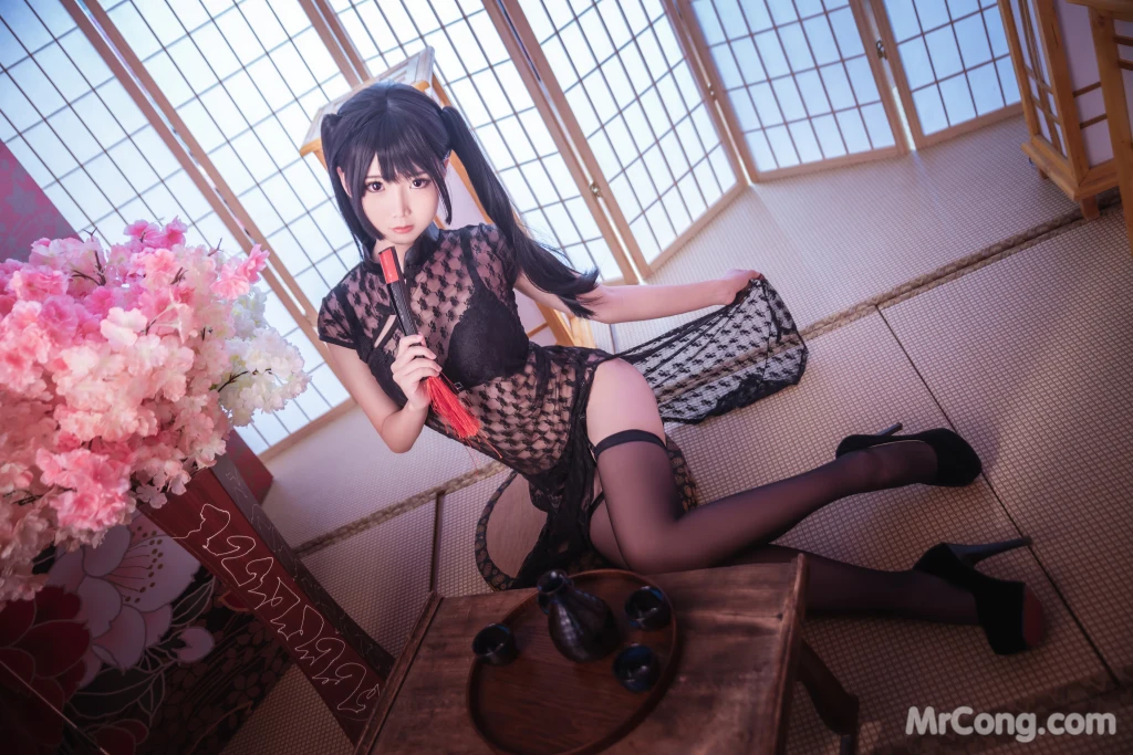 Coser@面饼仙儿 No.018_ 黑丝情趣旗袍 [21P]