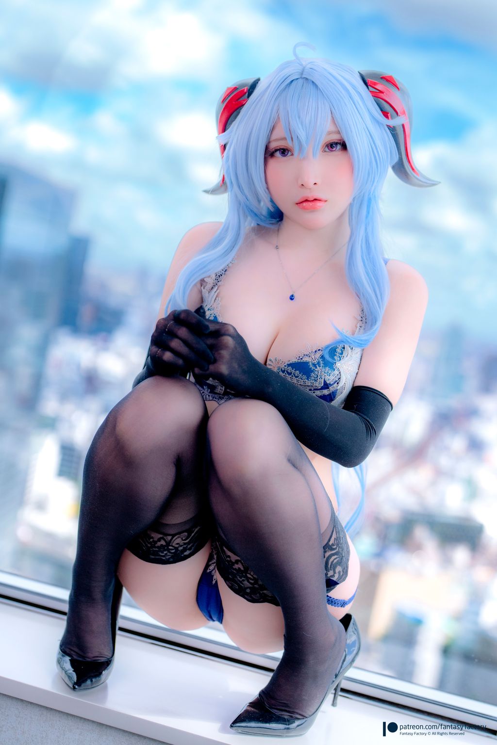 [Fantasy Factory] 小丁_ Cosplay写真 – 甘雨内衣 [51P]