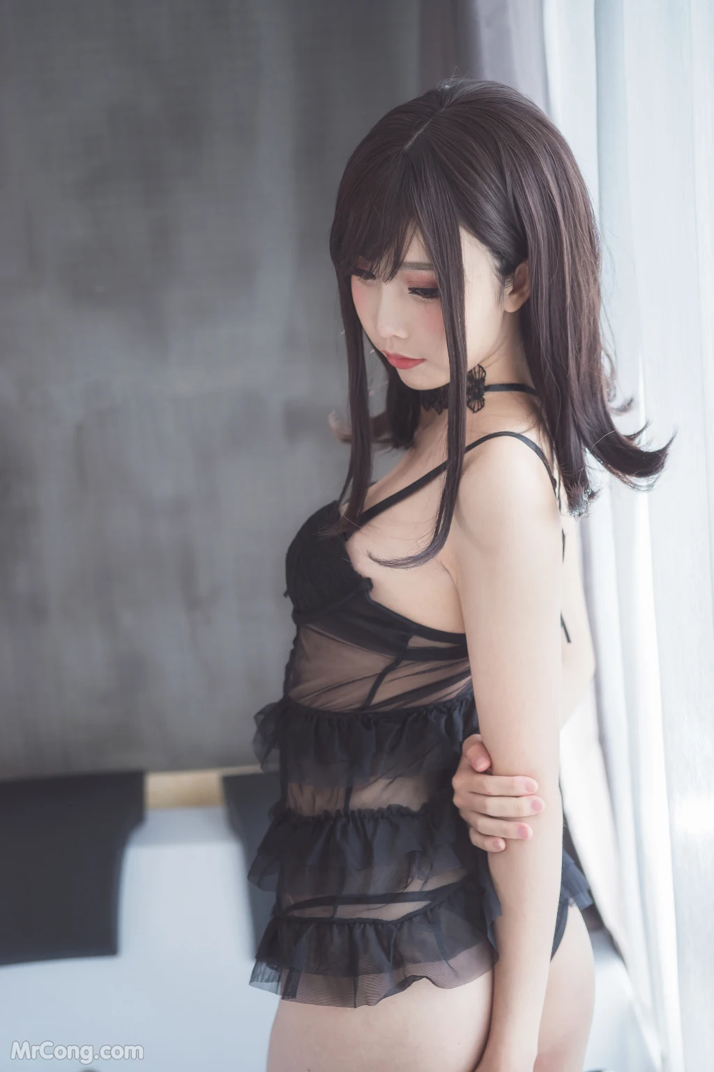 Coser@面饼仙儿 No.012_ 脑内少女 黑色束衣 [13P]