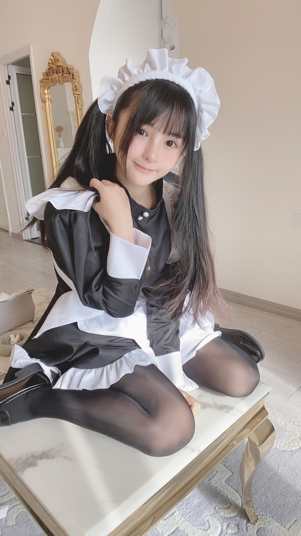 Coser @ 桜 井 宁宁 Vol.030_ 双 马尾 黑丝 女仆 [62P]