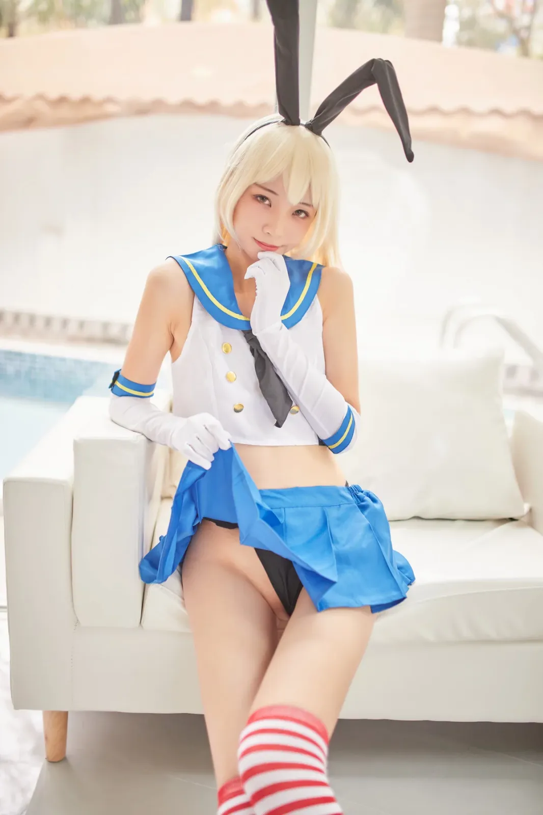 网络美女西瓜少女舰队少女兔女郎主题性感兔女郎装扮脱短裙秀曼妙身姿迷人诱惑写真 [117P]