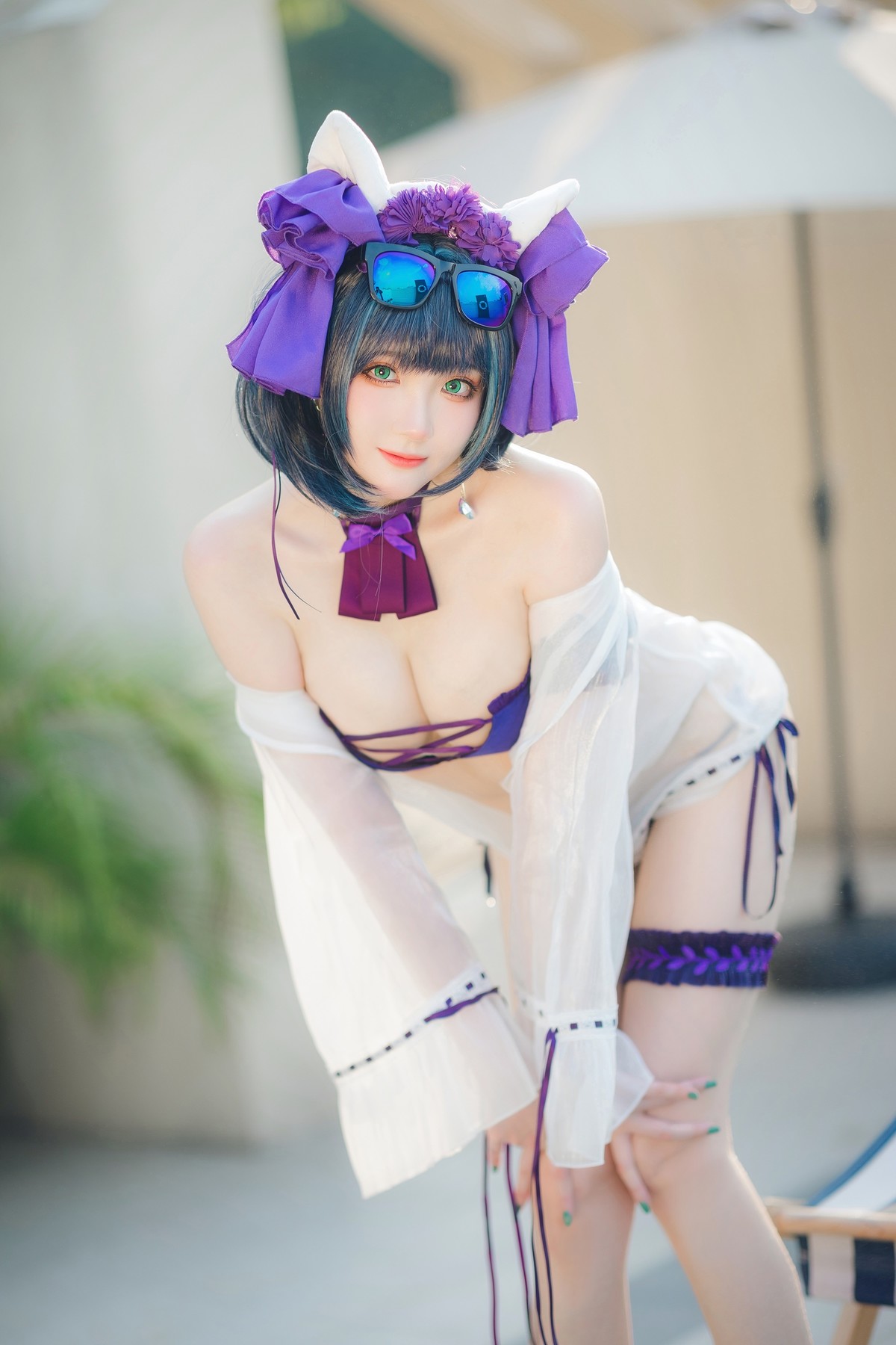 Cosplay 瓜希酱福利 柴郡泳装 [32P]