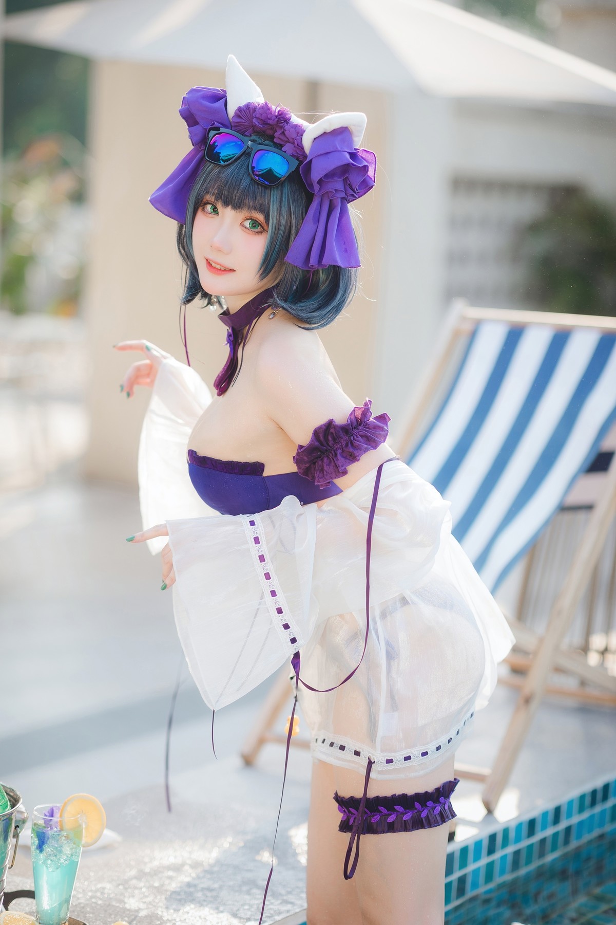 Cosplay 瓜希酱福利 柴郡泳装 [32P]