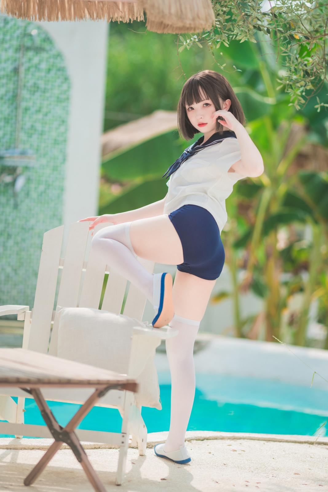 网络美女花铃JK死库水主题泳池性感死库水配白丝袜湿身秀翘臀美腿迷人诱惑写真 [109P]