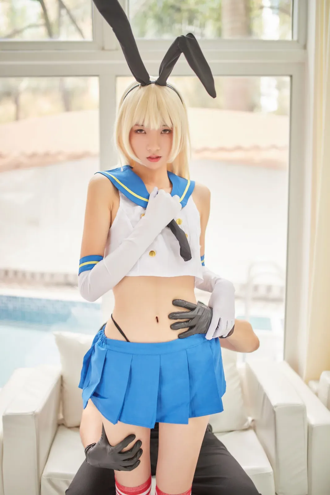 网络美女西瓜少女舰队少女兔女郎主题性感兔女郎装扮脱短裙秀曼妙身姿迷人诱惑写真 [117P]