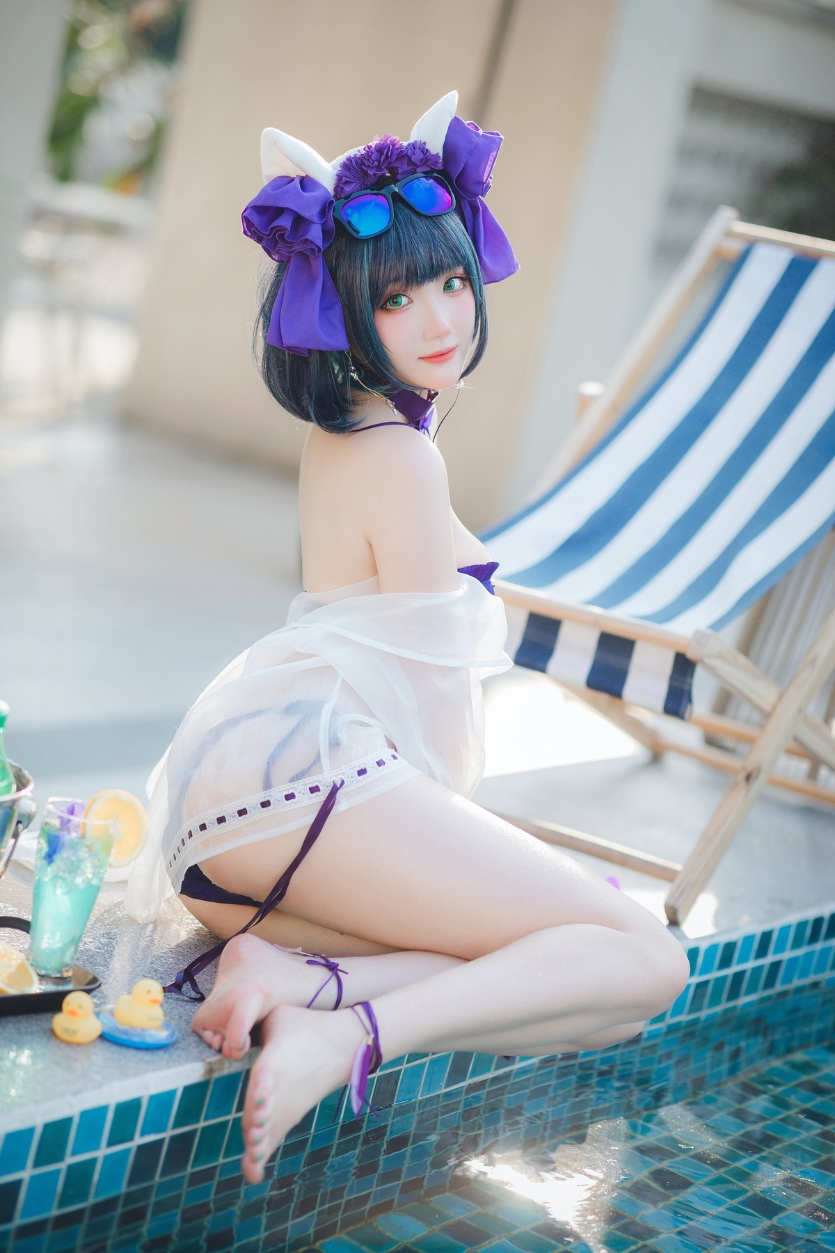 Cosplay 瓜希酱福利 柴郡泳装 [32P]