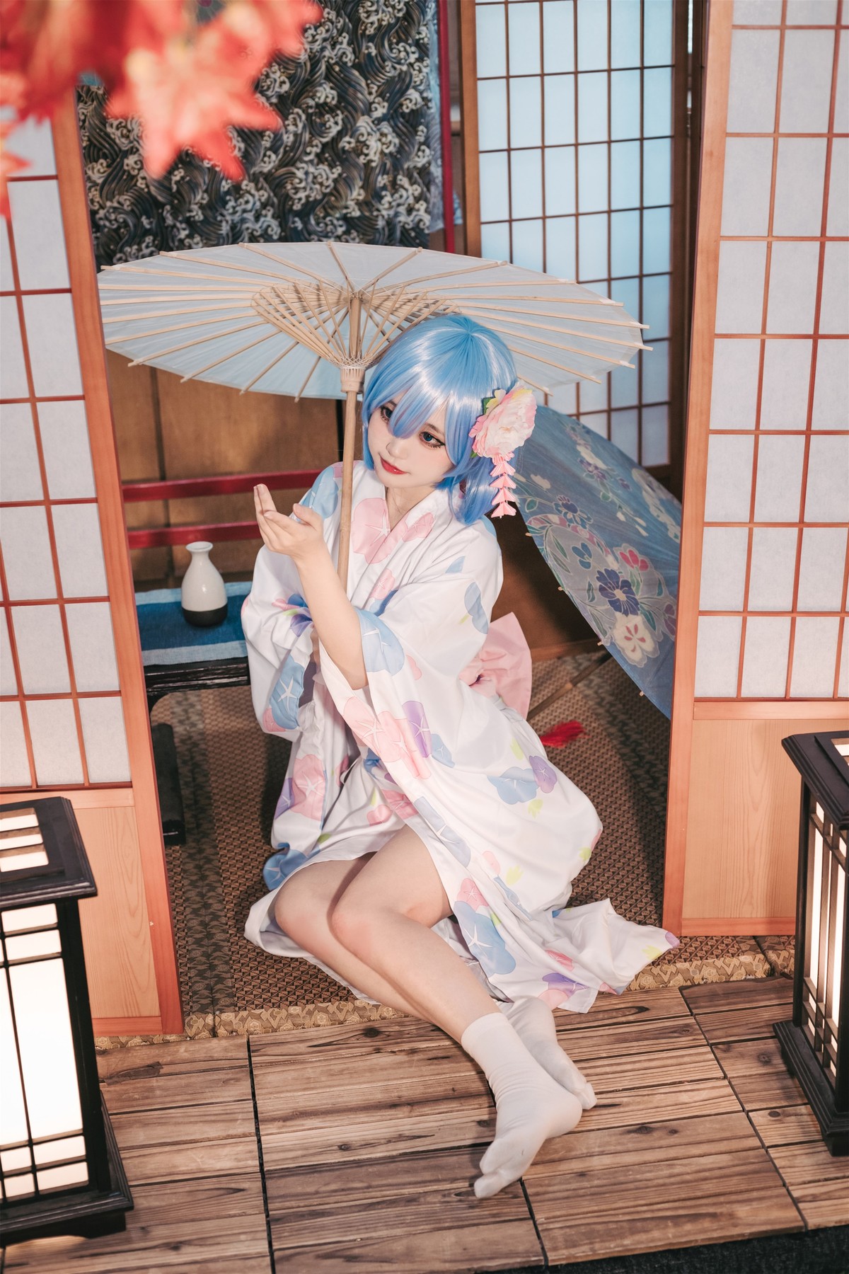 Cosplay 神沢永莉 蕾姆和风 [46P]