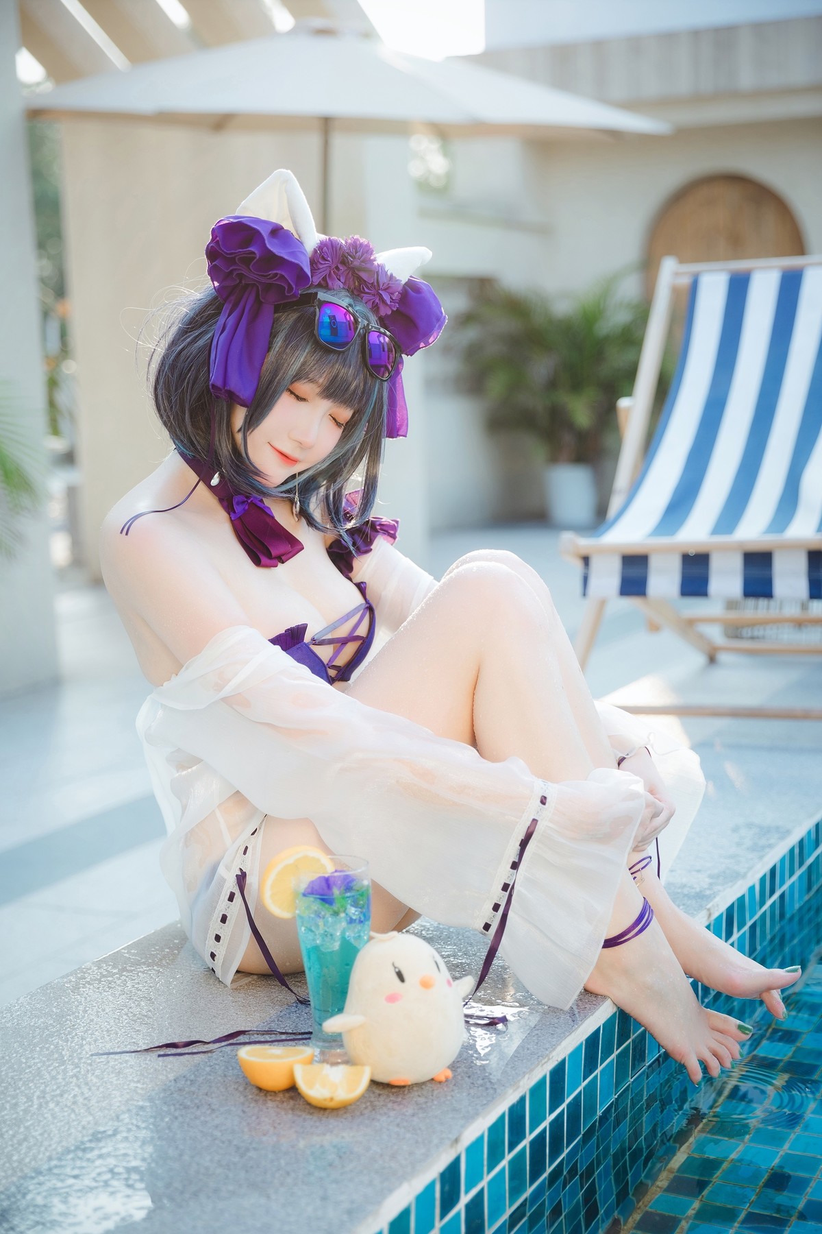 Cosplay 瓜希酱福利 柴郡泳装 [32P]