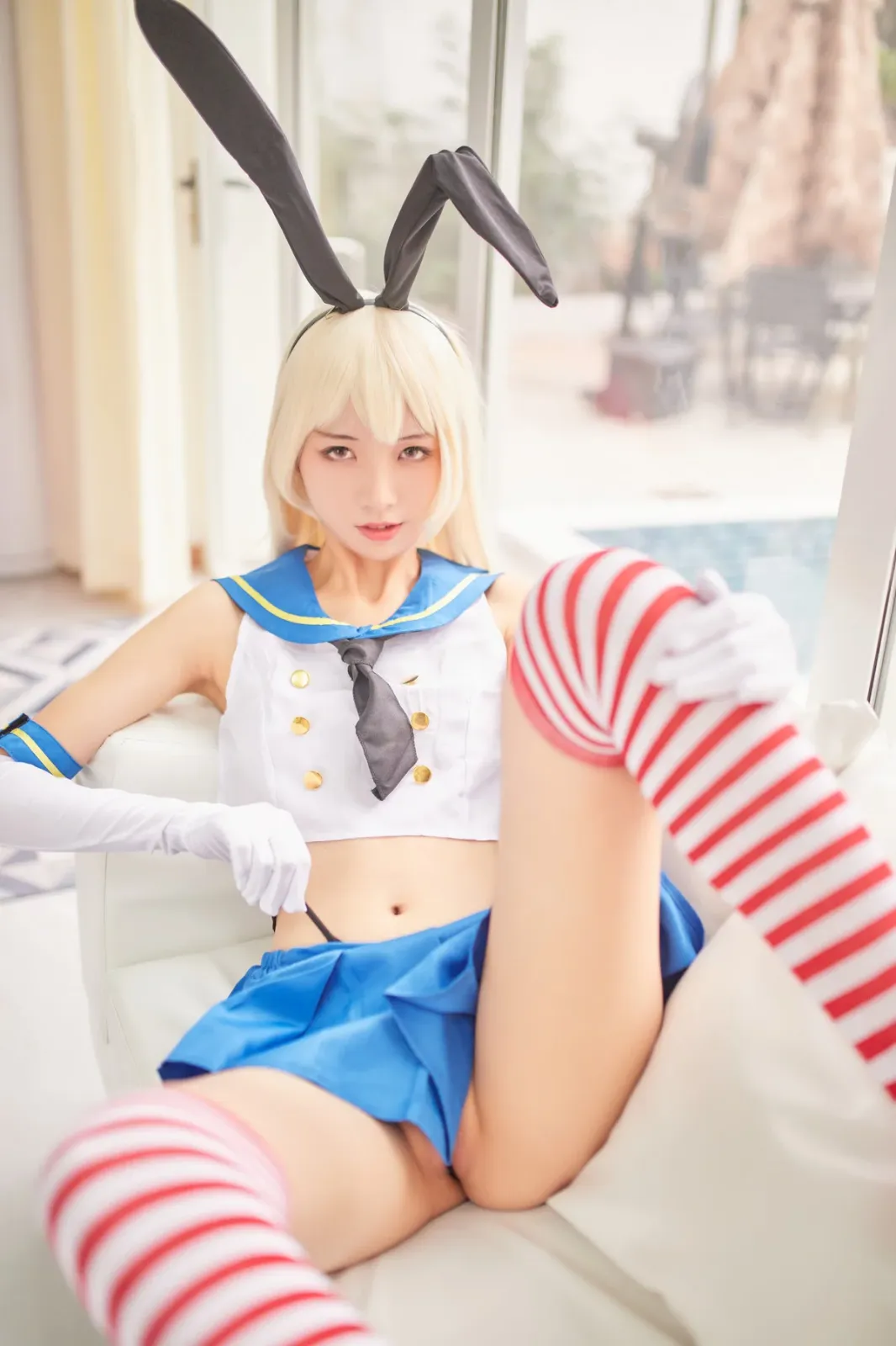网络美女西瓜少女舰队少女兔女郎主题性感兔女郎装扮脱短裙秀曼妙身姿迷人诱惑写真 [117P]