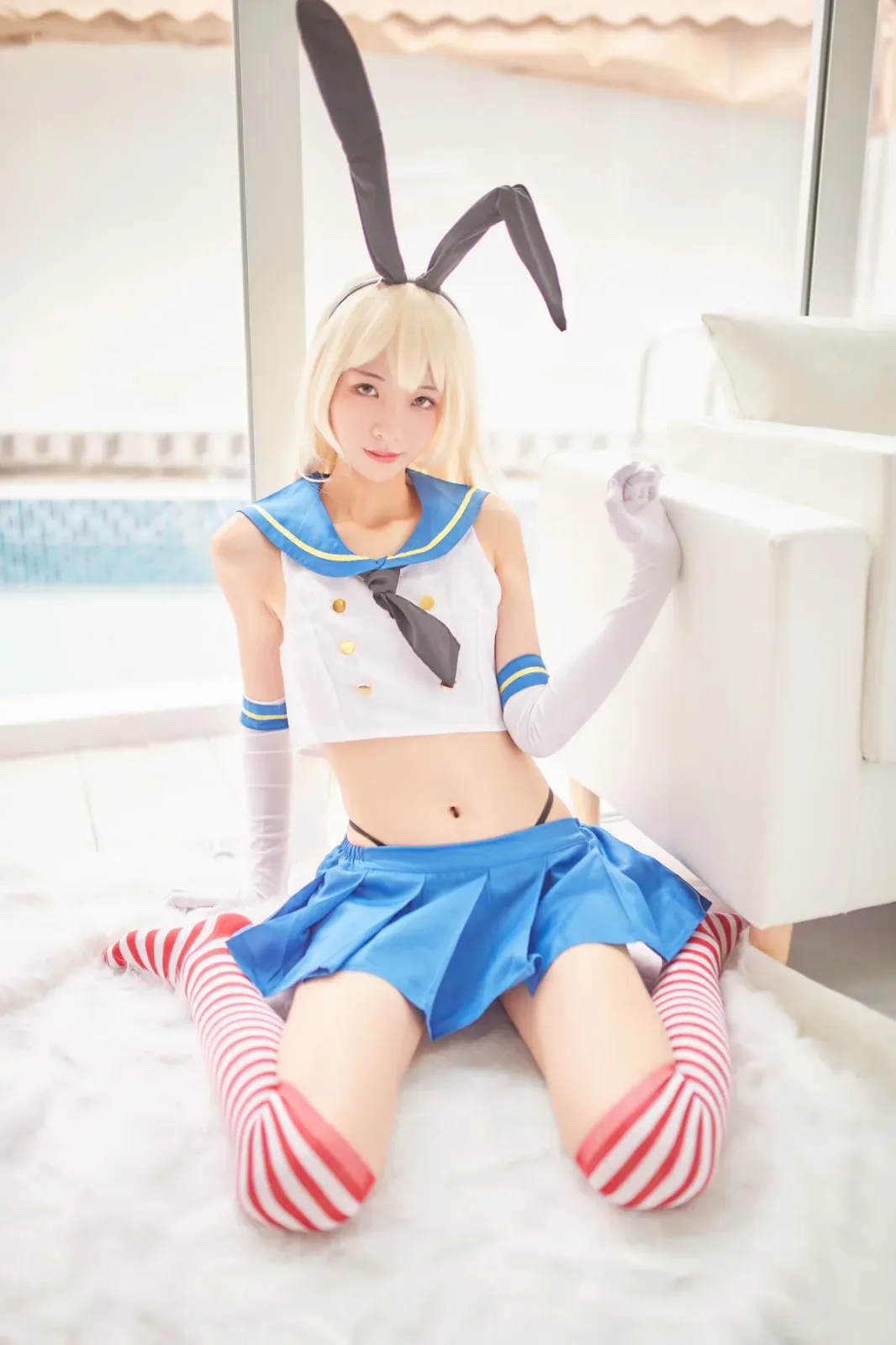 网络美女西瓜少女舰队少女兔女郎主题性感兔女郎装扮脱短裙秀曼妙身姿迷人诱惑写真 [117P]