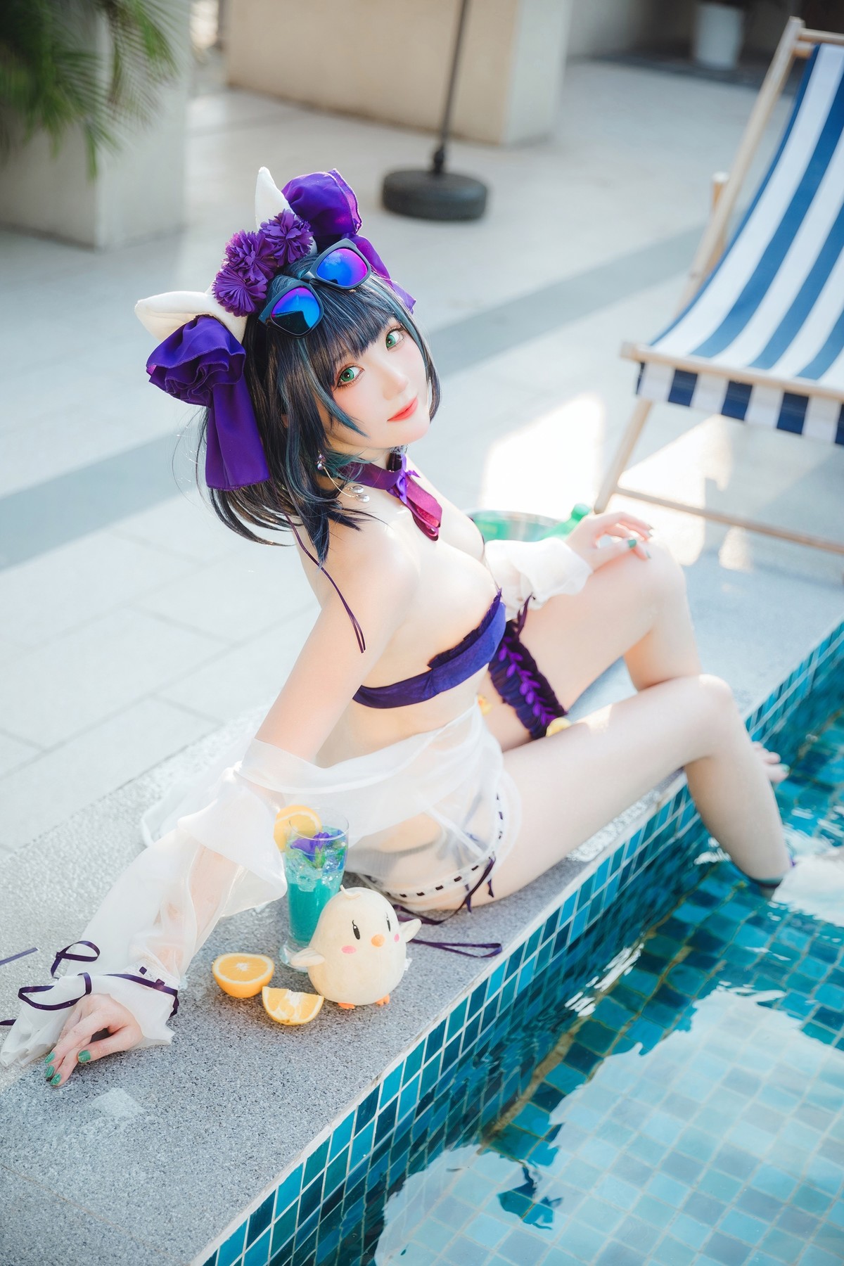 Cosplay 瓜希酱福利 柴郡泳装 [32P]