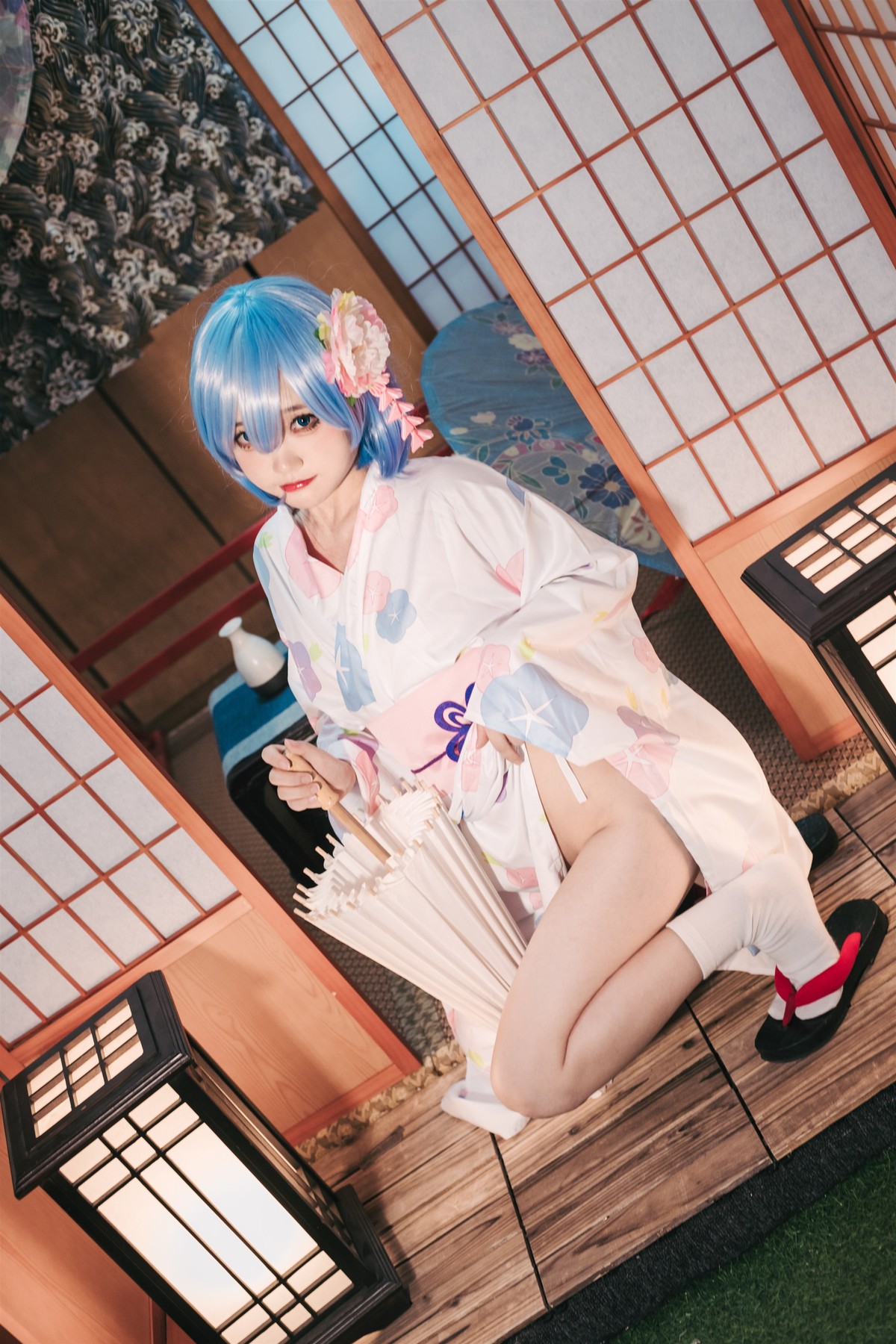 Cosplay 神沢永莉 蕾姆和风 [46P]