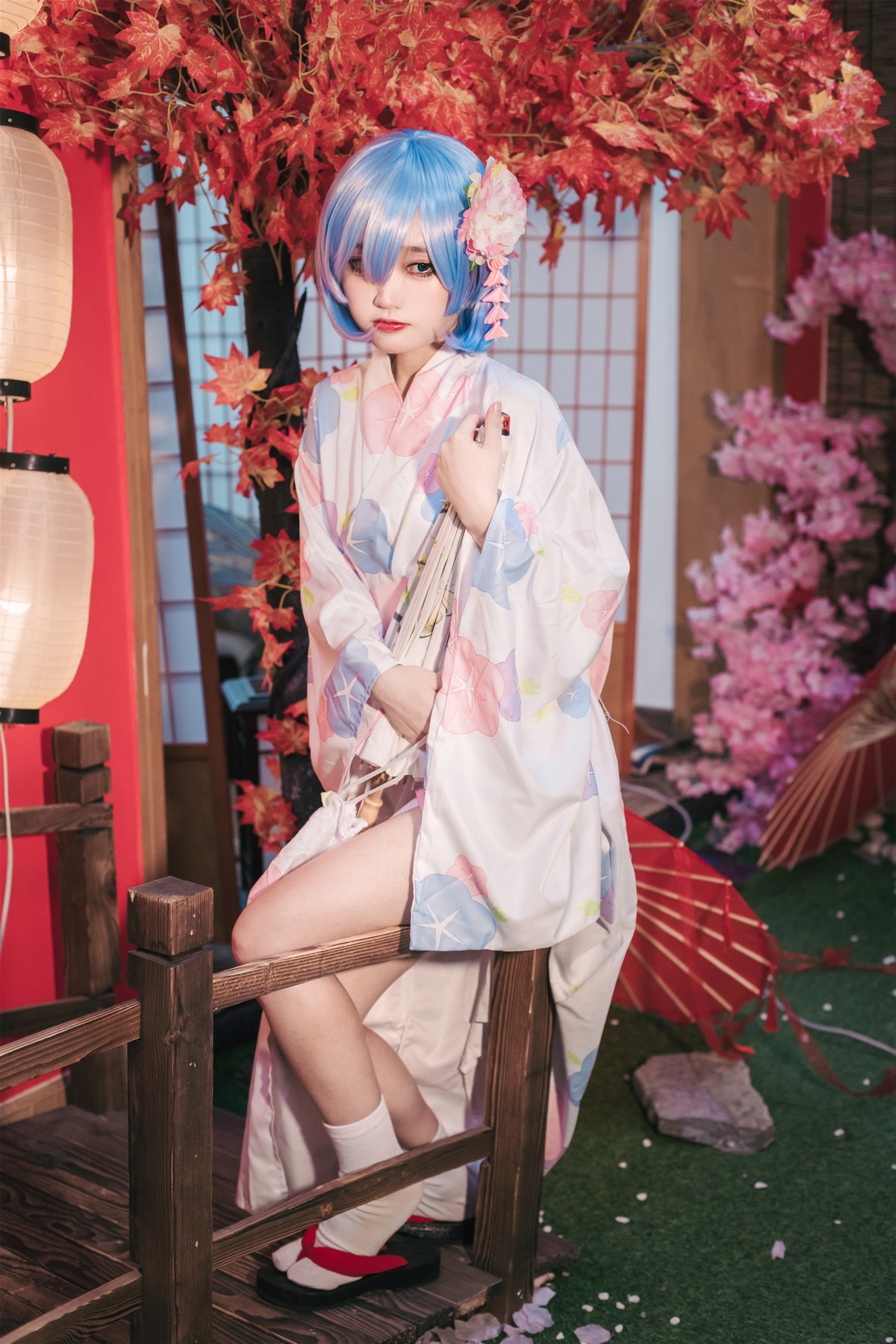 Cosplay 神沢永莉 蕾姆和风 [46P]