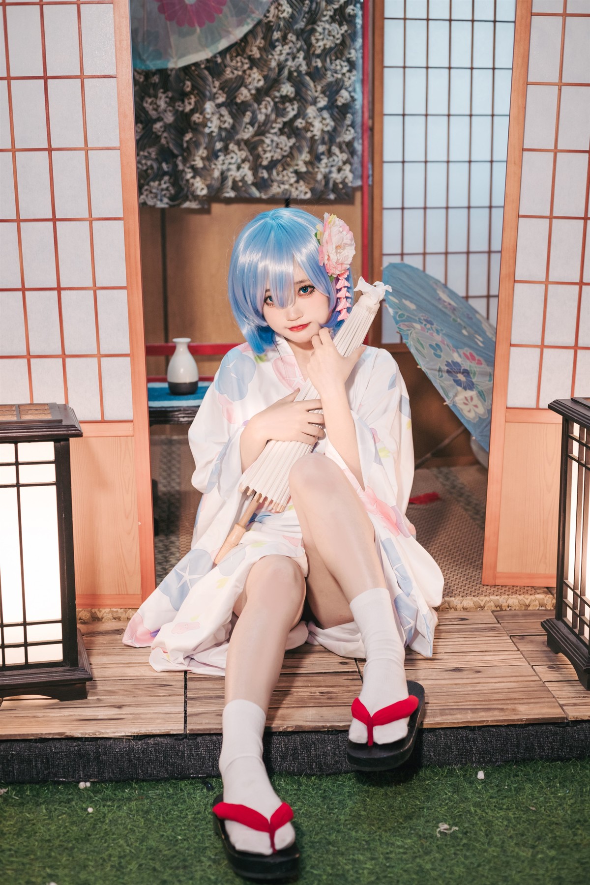 Cosplay 神沢永莉 蕾姆和风 [46P]