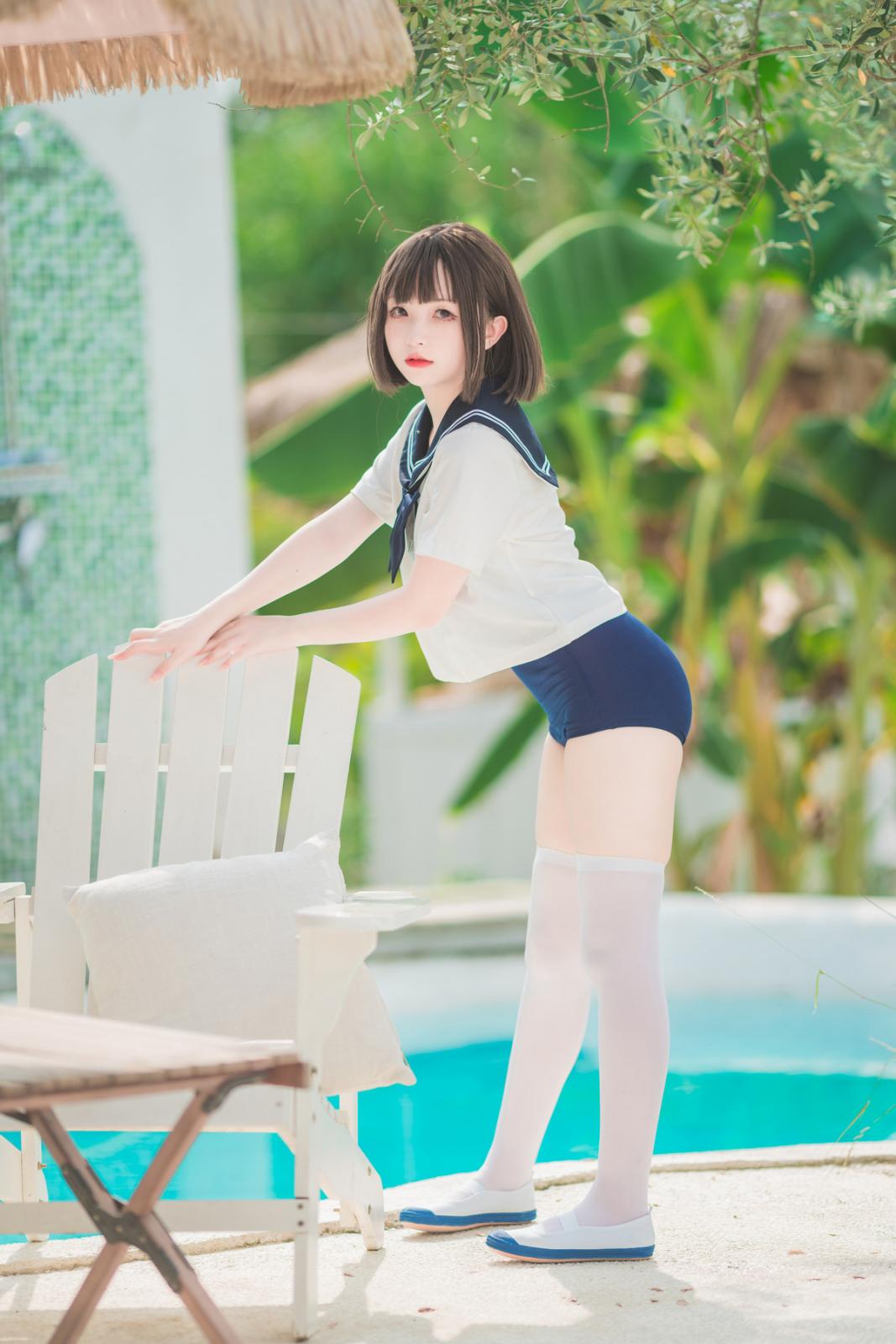 网络美女花铃JK死库水主题泳池性感死库水配白丝袜湿身秀翘臀美腿迷人诱惑写真 [109P]