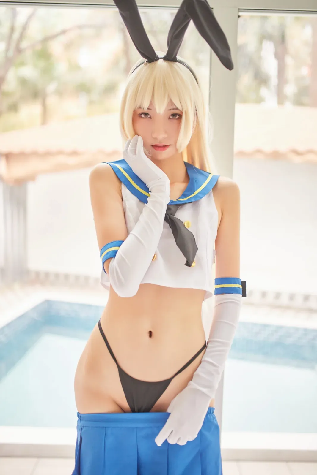 网络美女西瓜少女舰队少女兔女郎主题性感兔女郎装扮脱短裙秀曼妙身姿迷人诱惑写真 [117P]