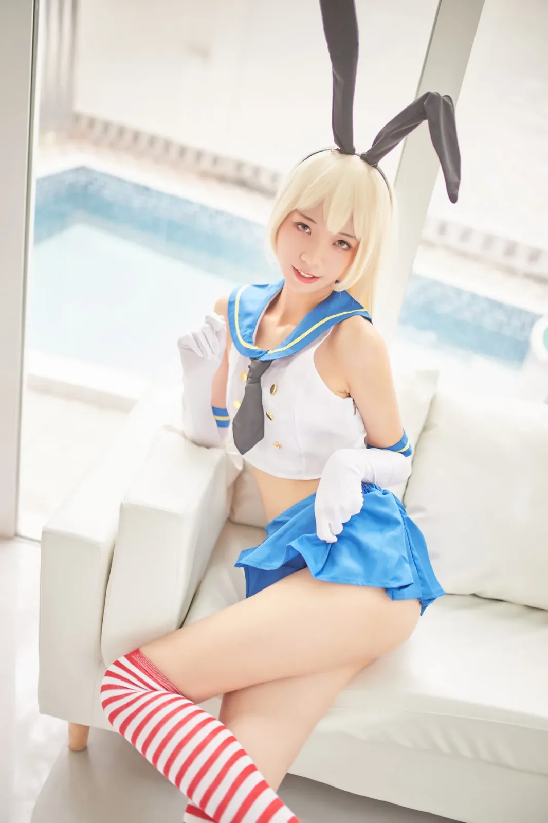 网络美女西瓜少女舰队少女兔女郎主题性感兔女郎装扮脱短裙秀曼妙身姿迷人诱惑写真 [117P]