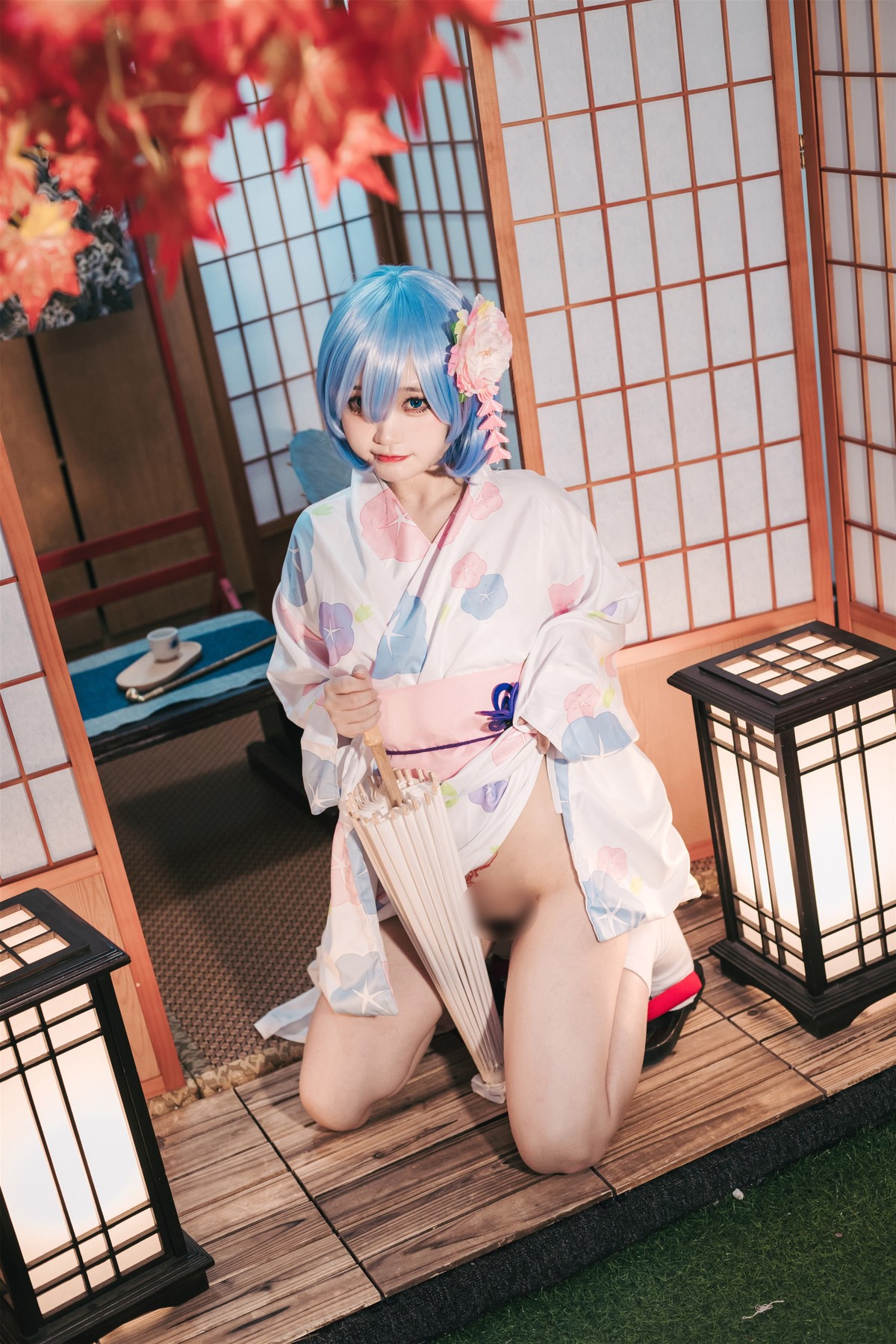 Cosplay 神沢永莉 蕾姆和风 [46P]