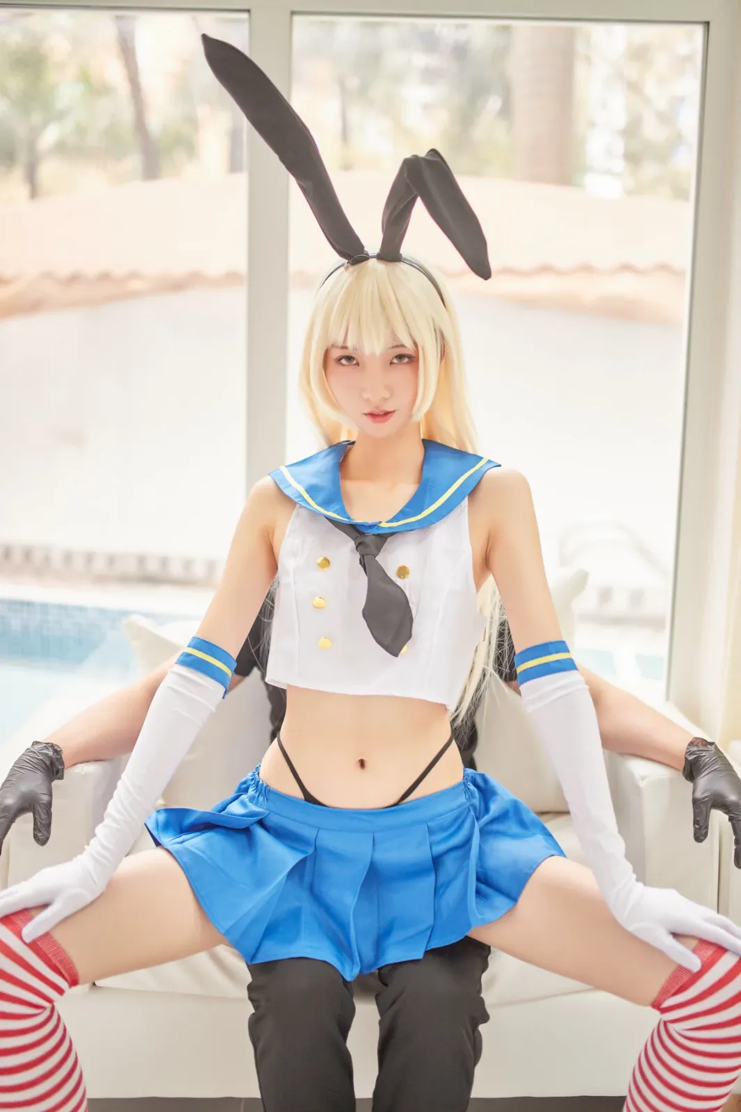 网络美女西瓜少女舰队少女兔女郎主题性感兔女郎装扮脱短裙秀曼妙身姿迷人诱惑写真 [117P]