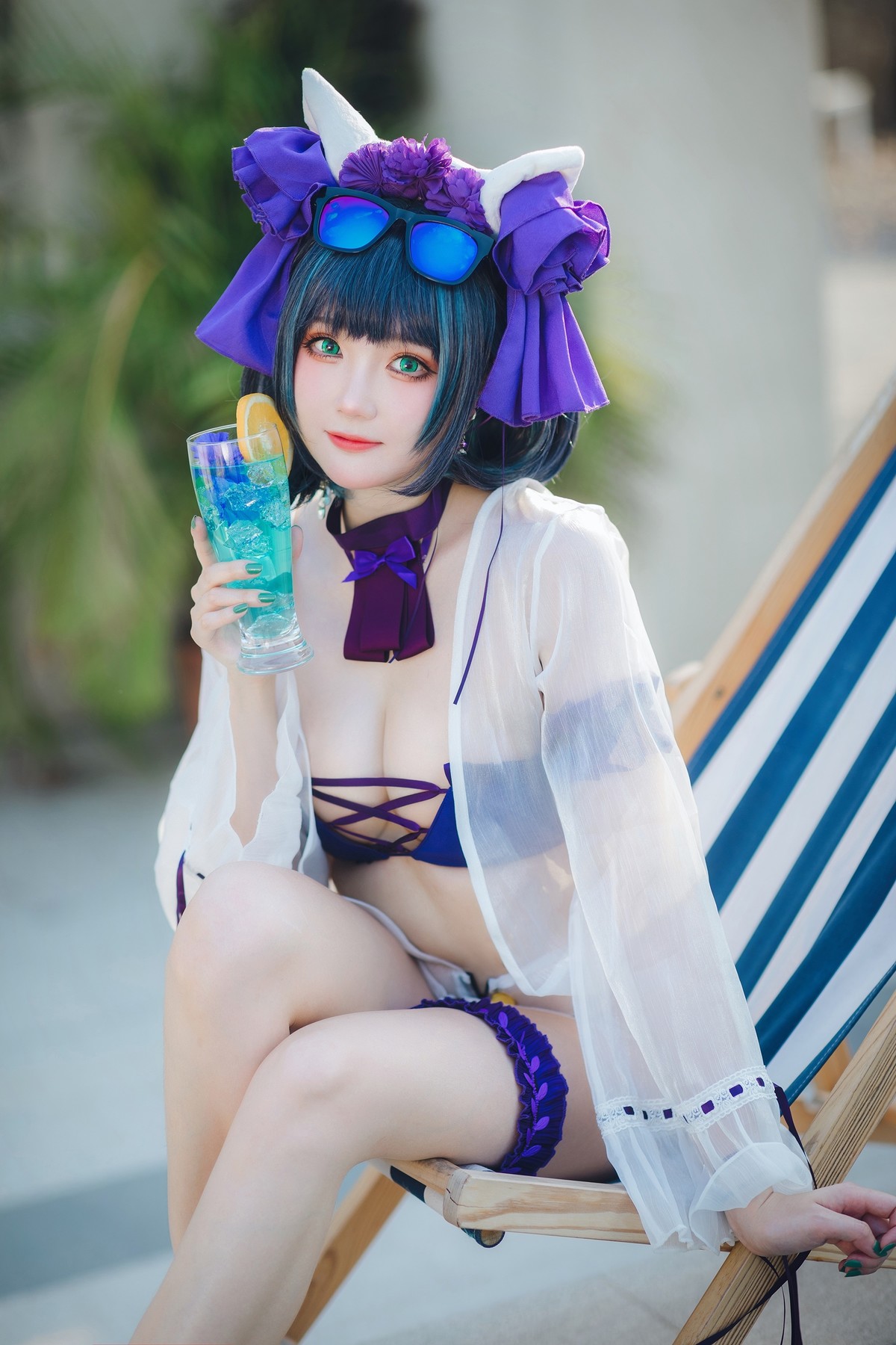 Cosplay 瓜希酱福利 柴郡泳装 [32P]