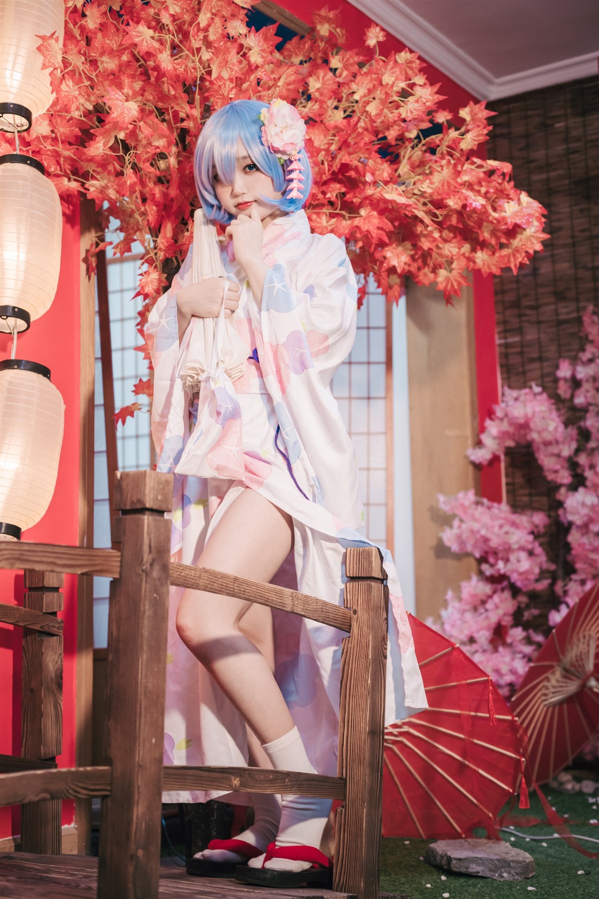 Cosplay 神沢永莉 蕾姆和风 [46P]