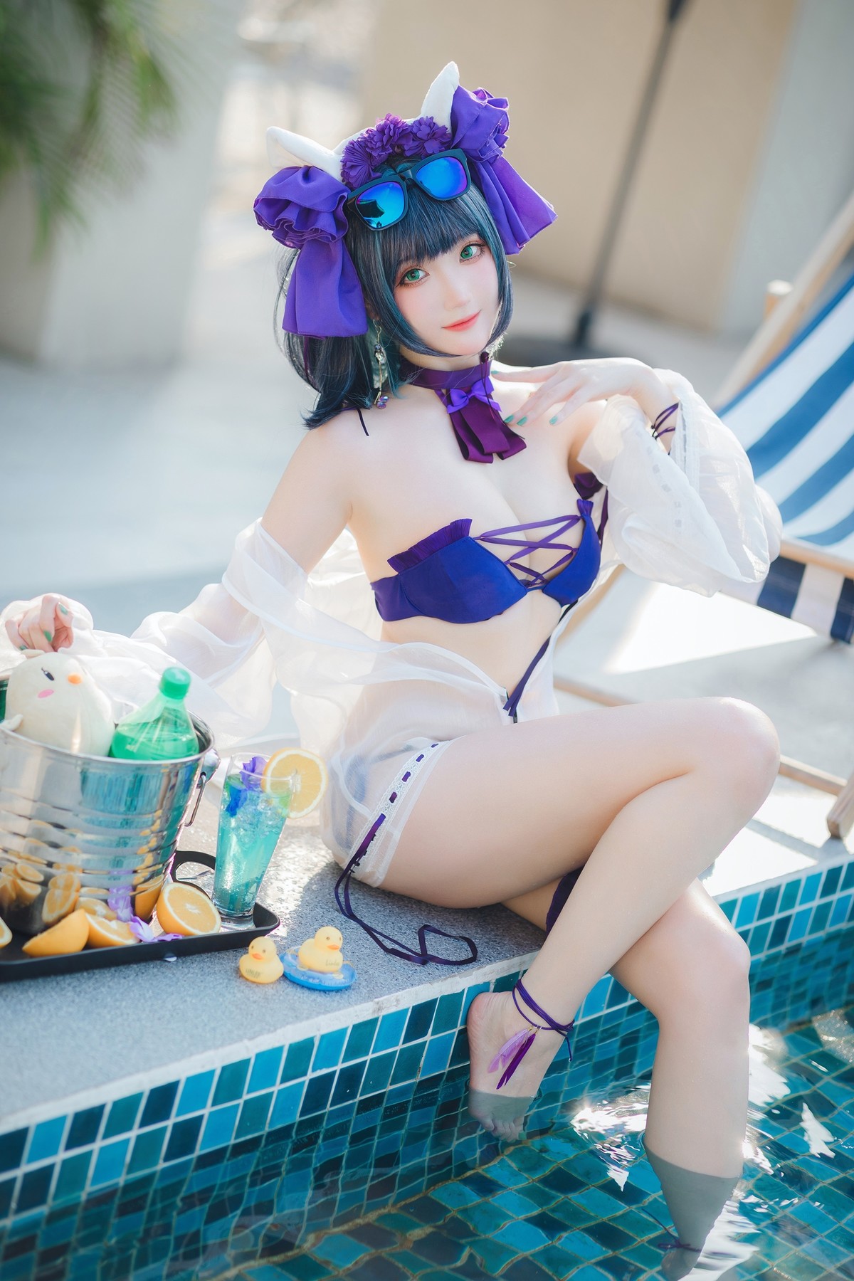 Cosplay 瓜希酱福利 柴郡泳装 [32P]