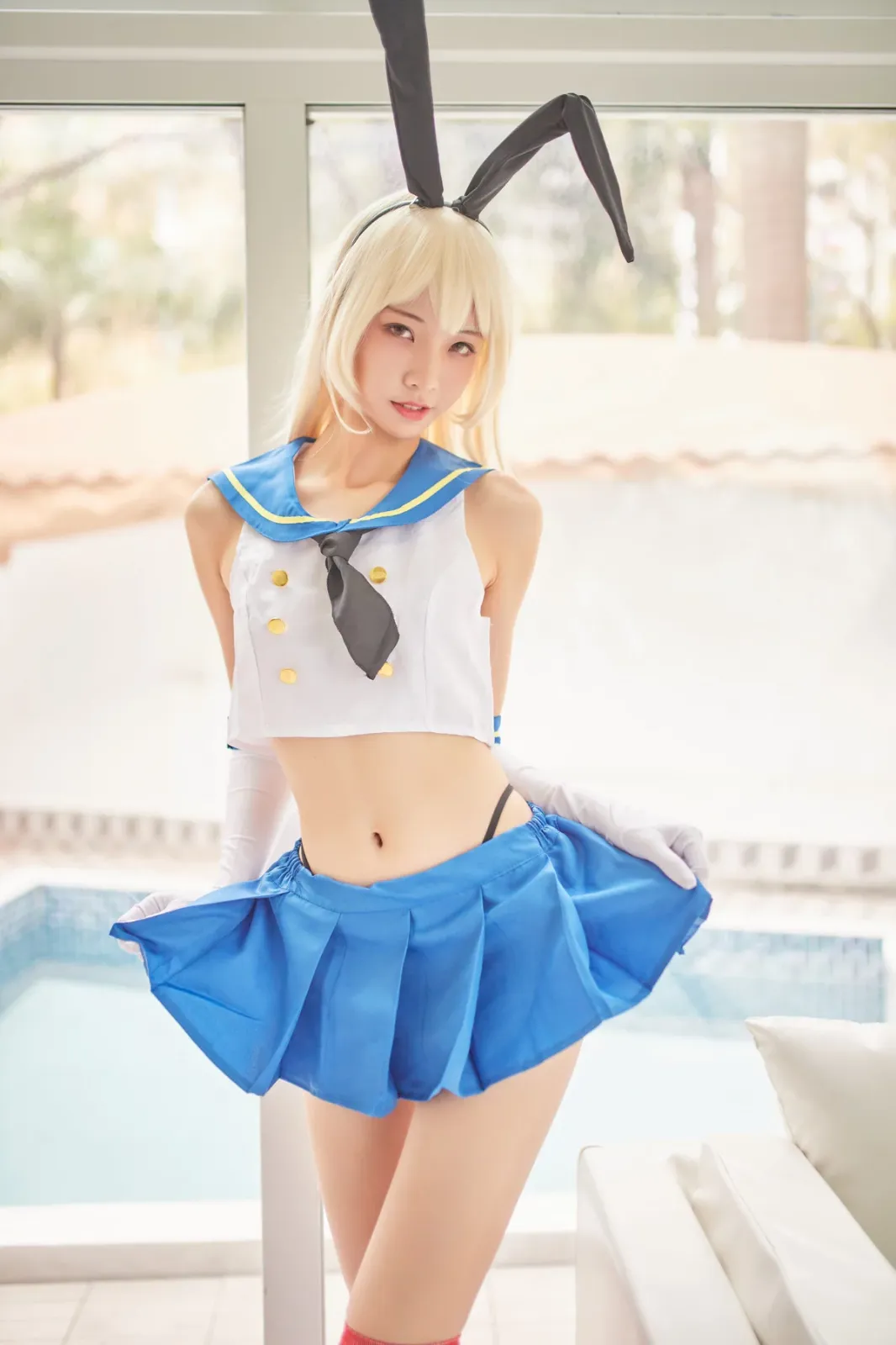 网络美女西瓜少女舰队少女兔女郎主题性感兔女郎装扮脱短裙秀曼妙身姿迷人诱惑写真 [117P]