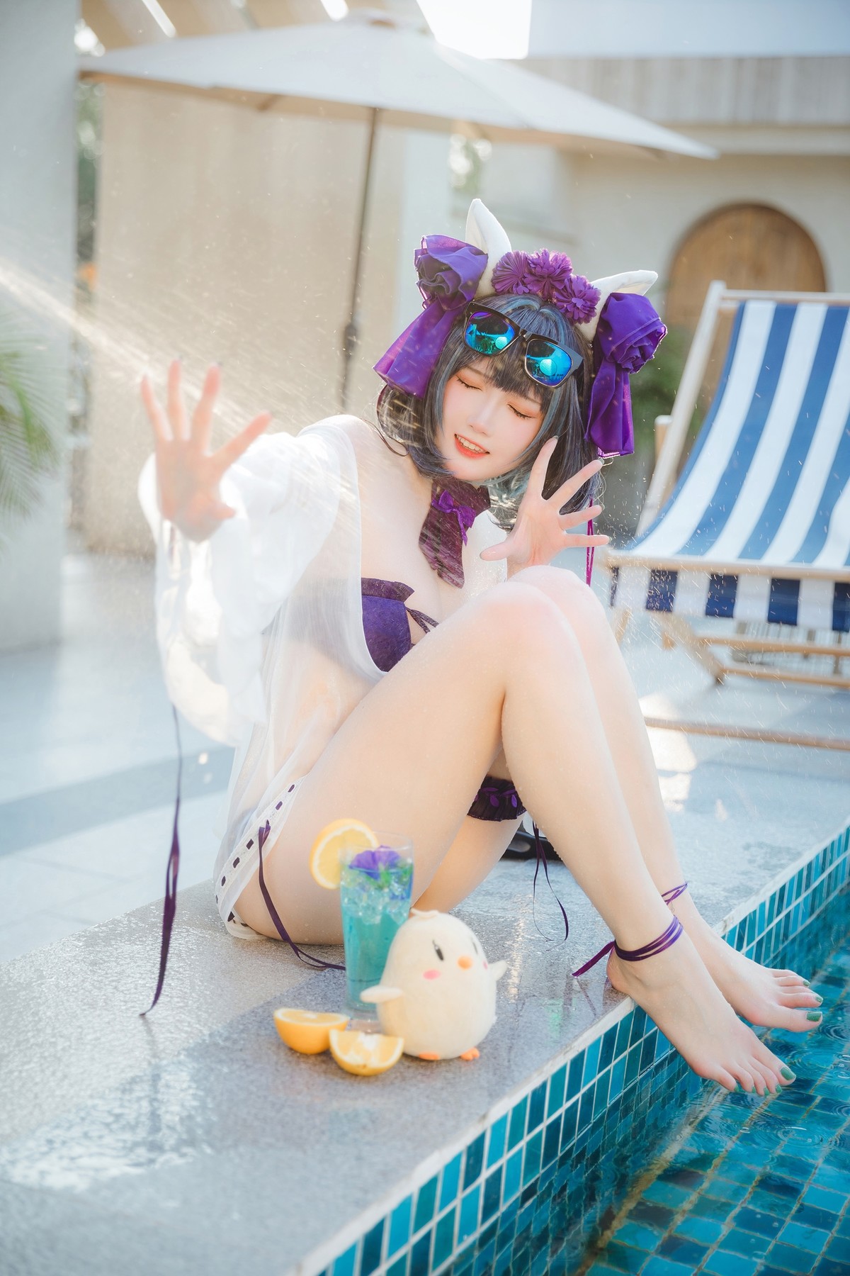 Cosplay 瓜希酱福利 柴郡泳装 [32P]