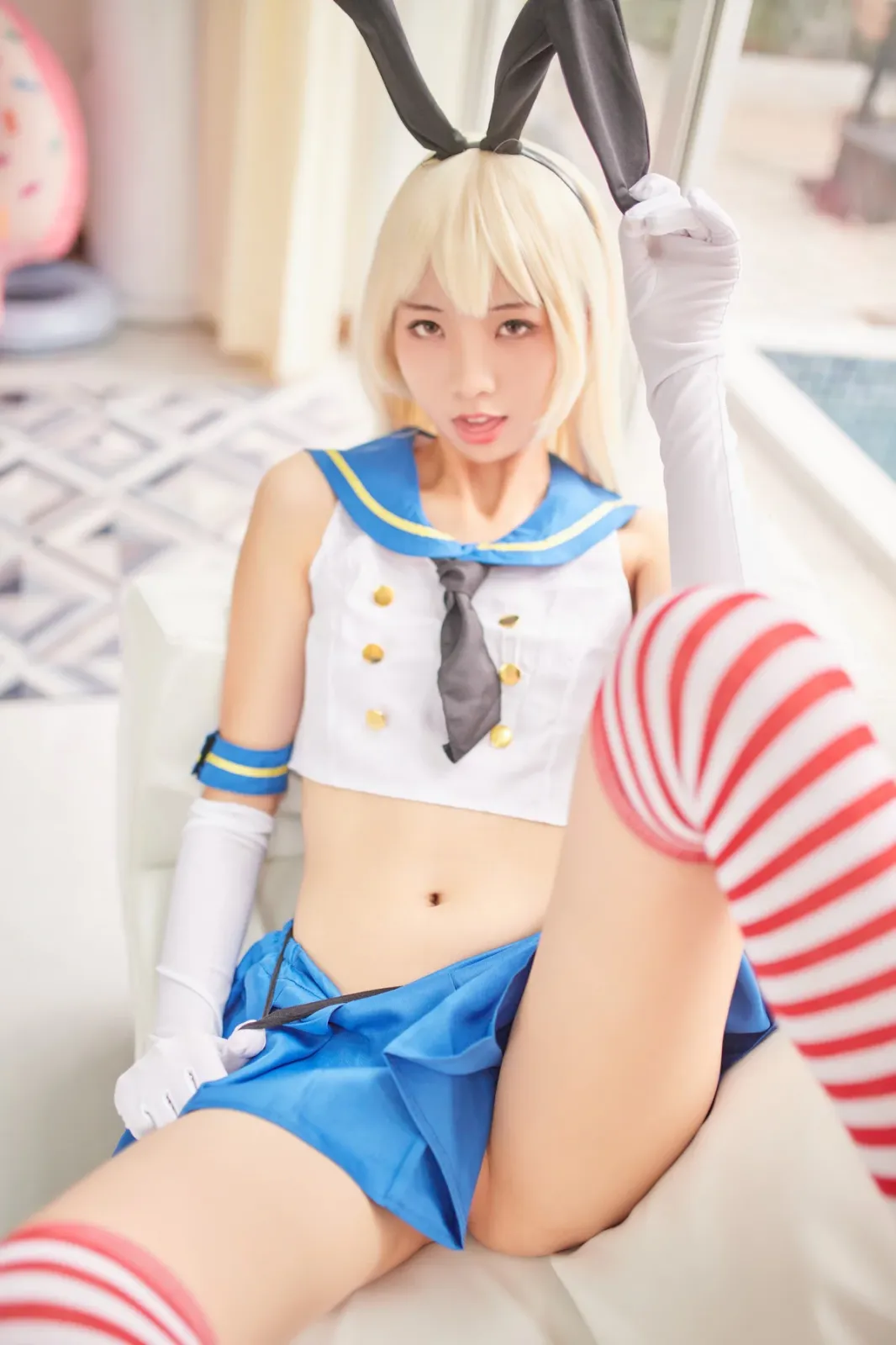 网络美女西瓜少女舰队少女兔女郎主题性感兔女郎装扮脱短裙秀曼妙身姿迷人诱惑写真 [117P]