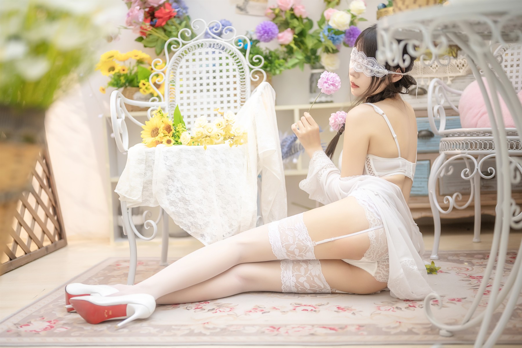 香草喵露露写真 Cosplay 白色玫瑰 [48P]