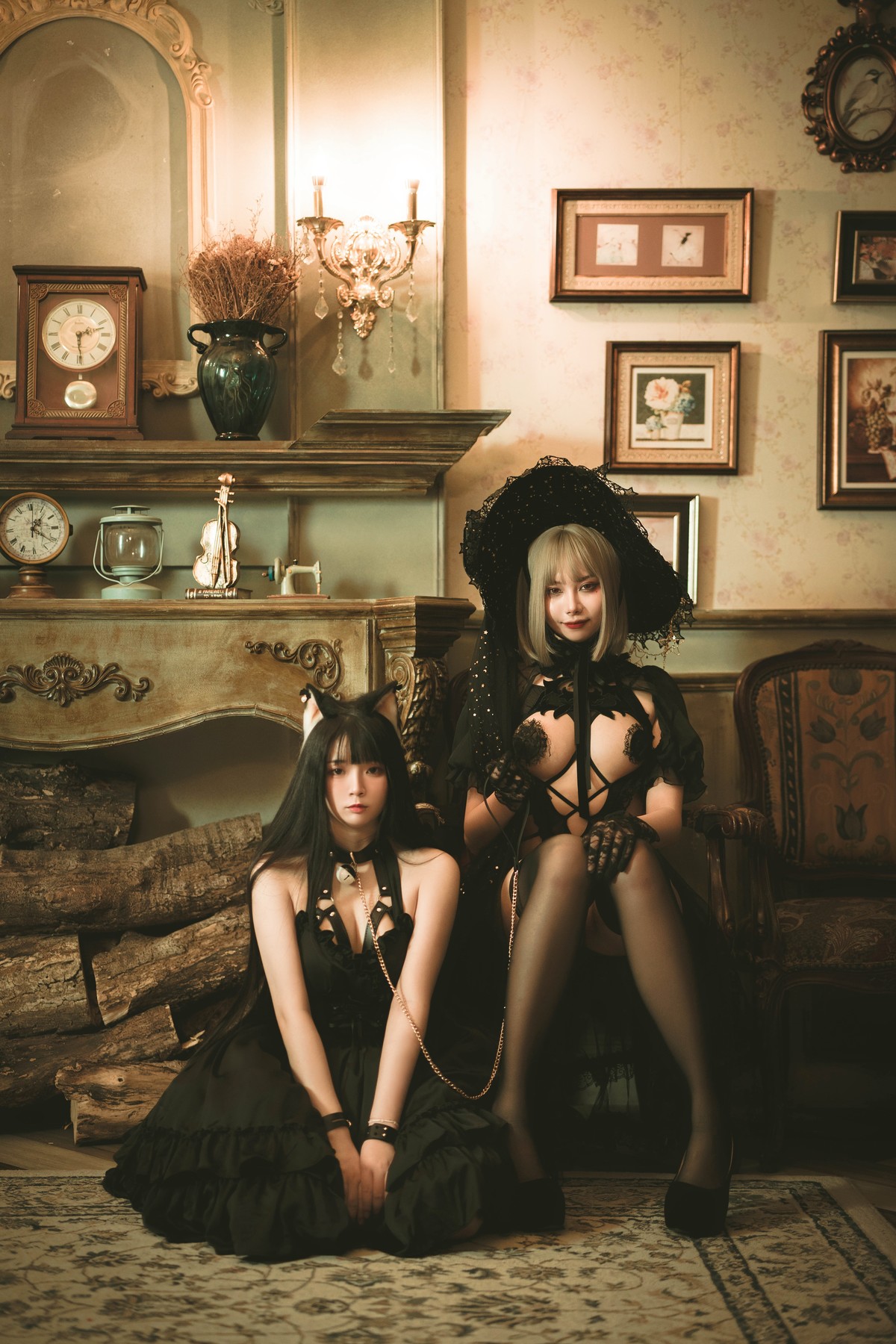 Cosplay 香草喵露露 杨枝甘露 灰色花花蕾丝 [56P]