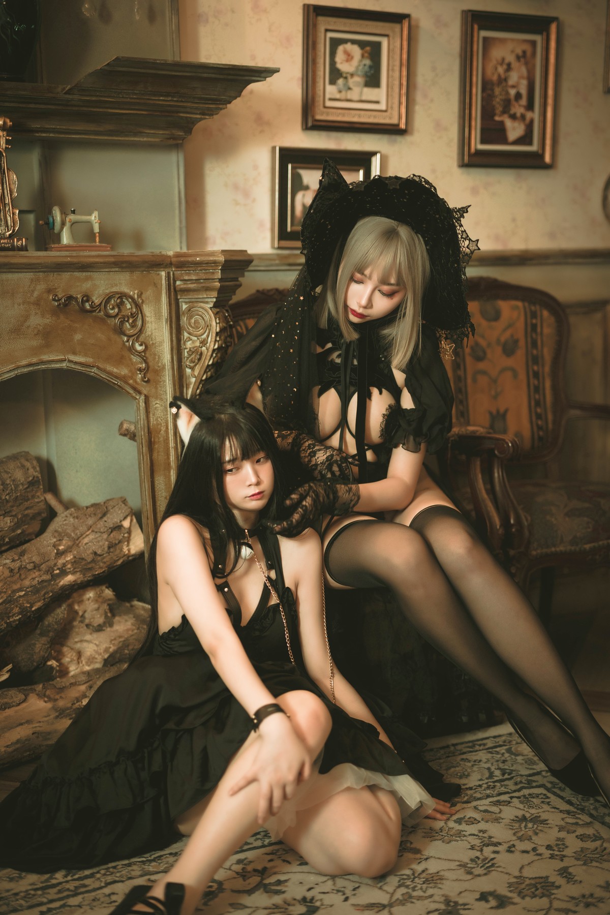 Cosplay 香草喵露露 杨枝甘露 灰色花花蕾丝 [56P]